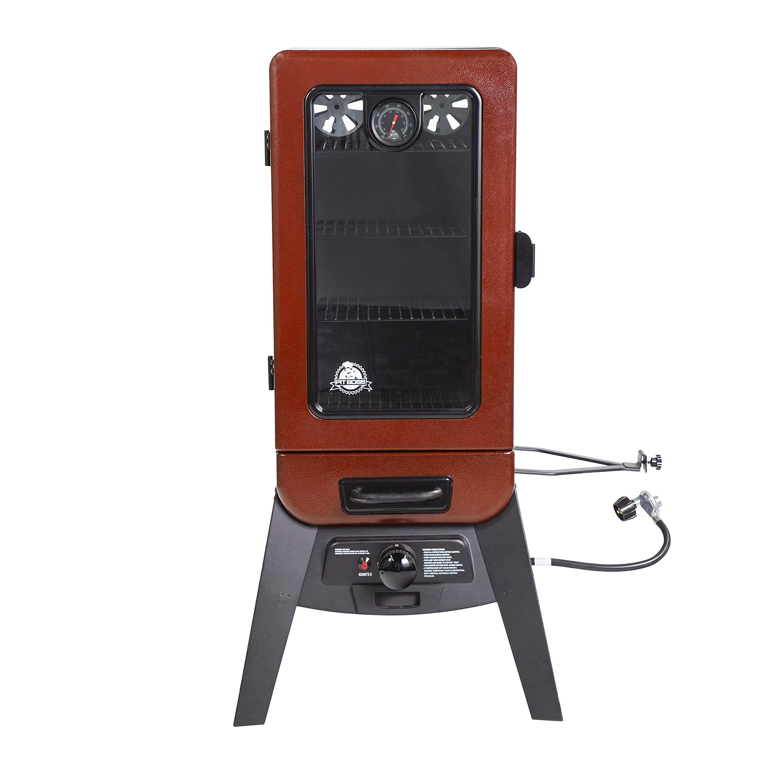 Pit Boss 3-Series Gas Vertical Smoker, Red Hammertone - 10773