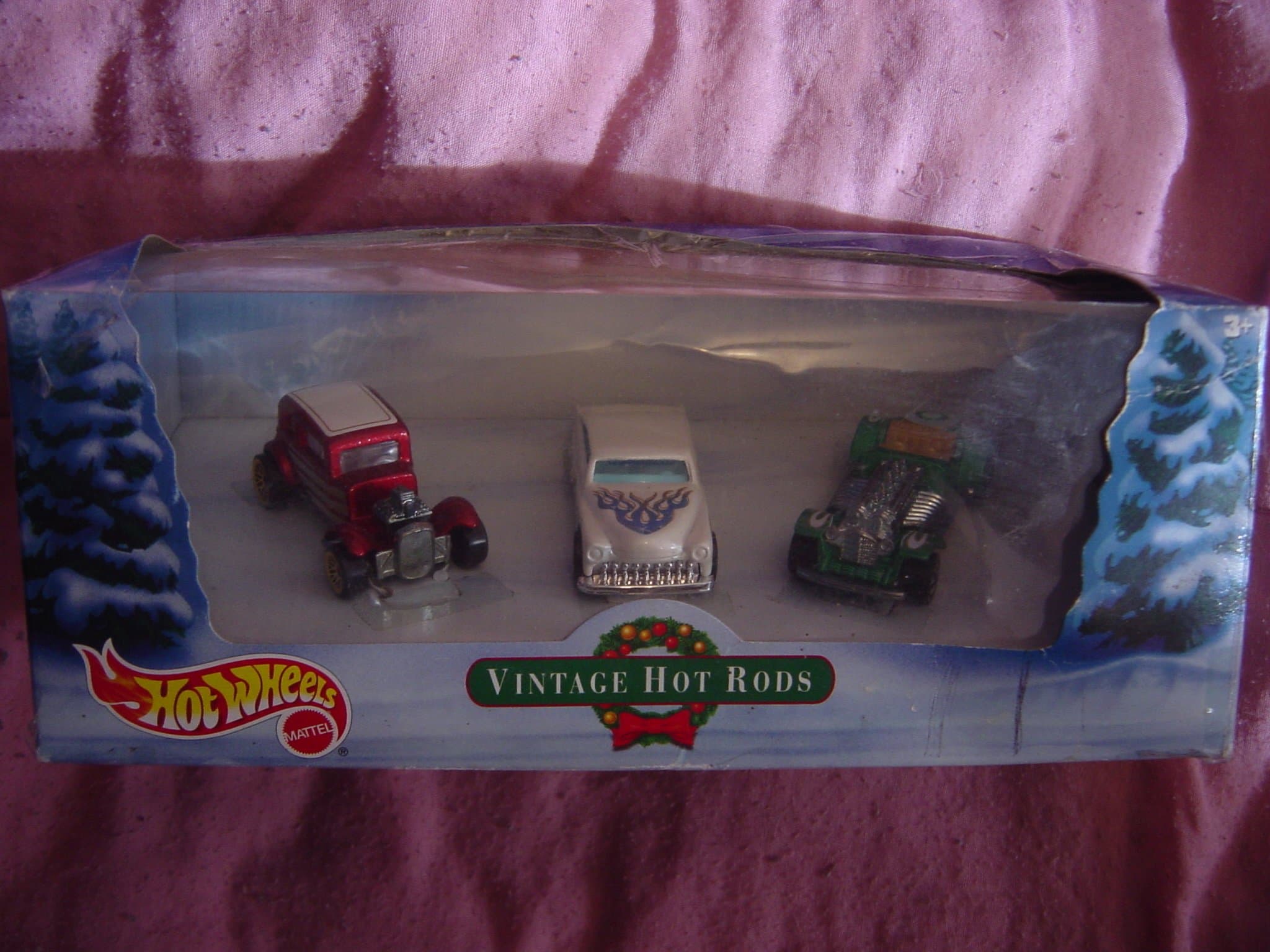 Hot Wheels 2000 - Mattel Vintage Hot Rods - Holiday Set - Ford Vicky / Purple Passion / Sweet 16 - Box & Cars Mint - New - Collectible - Out of Production