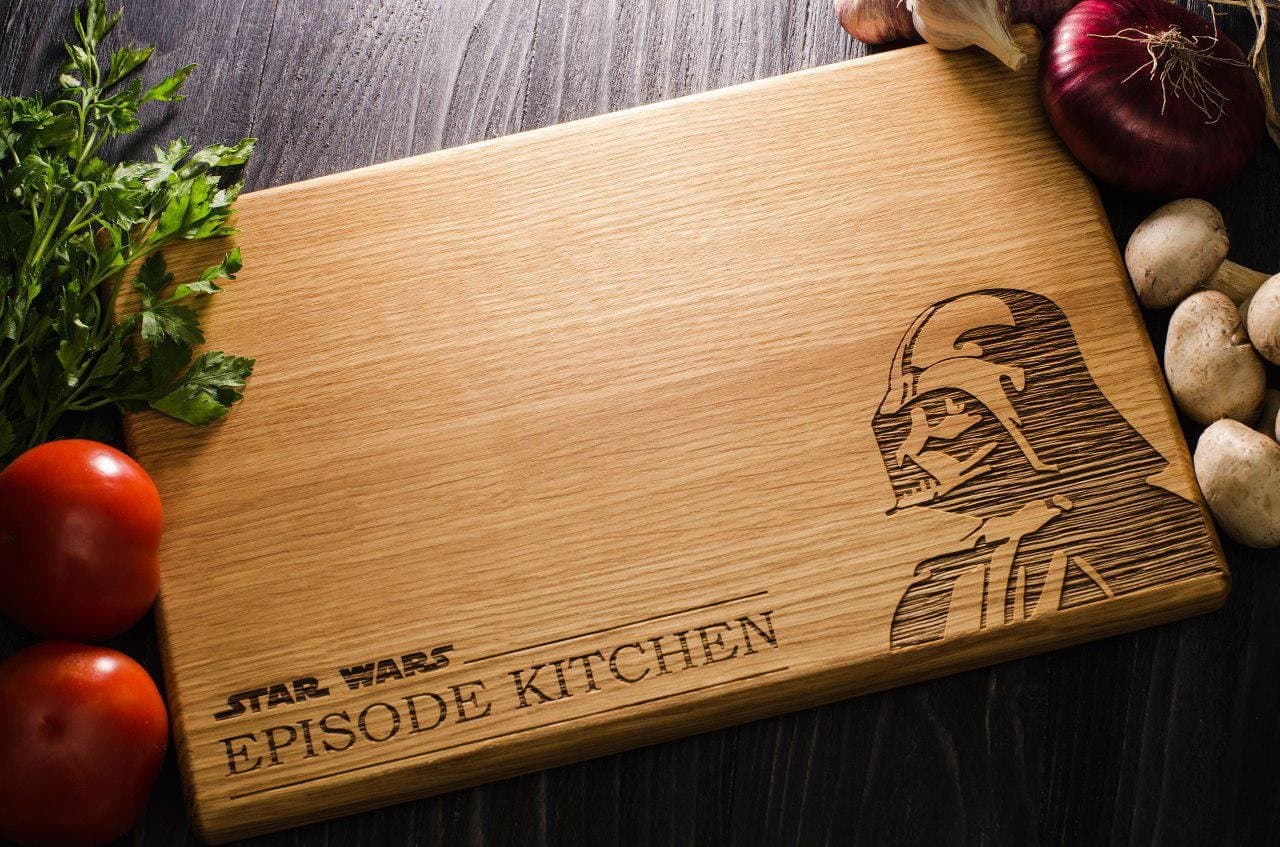 Star Wars Darth Vader EPISODE KITCHEN Personalized Engraved Cutting Board - Girlfriend gift Wedding Gift Anniversary Gifts Housewarming Gift (8x12 in) sta01s