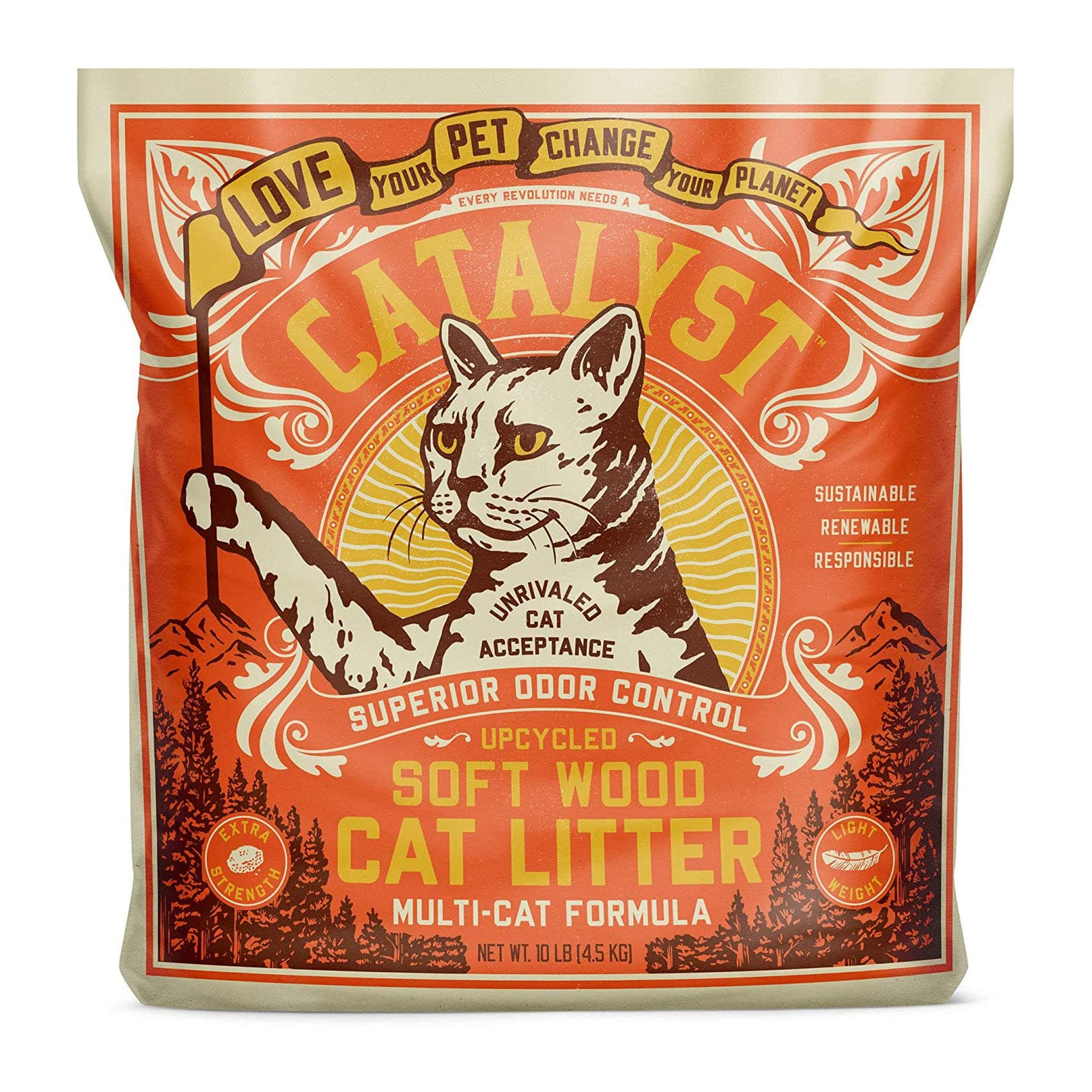 Catalyst Upcycled Soft Wood Cat Litter Cat Formula (10 lb, Multi-Cat)