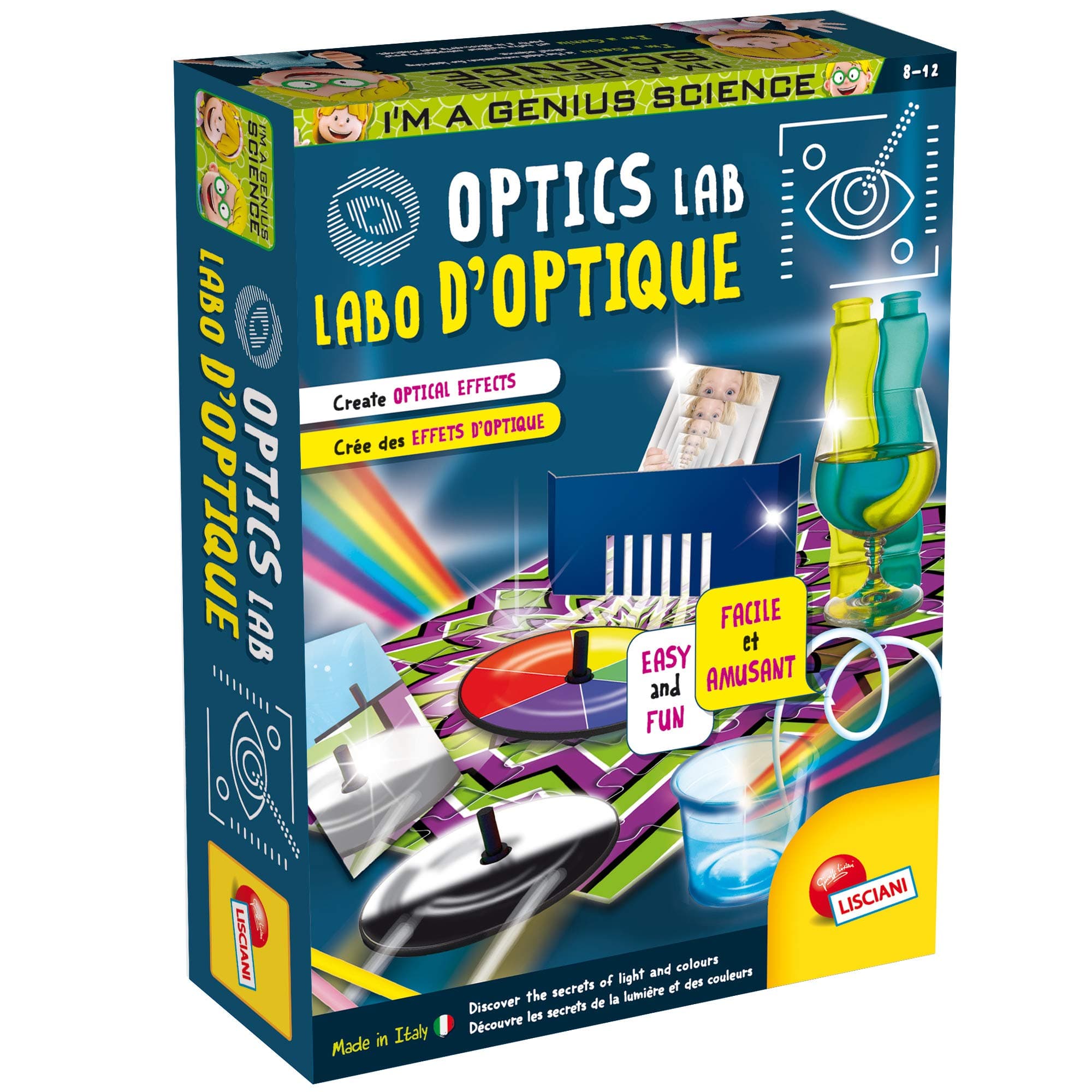 Lisciani I'm A Genius Create Your Own Optical Effects Laboratory Kit, 25 Fun Experiments - EX48984