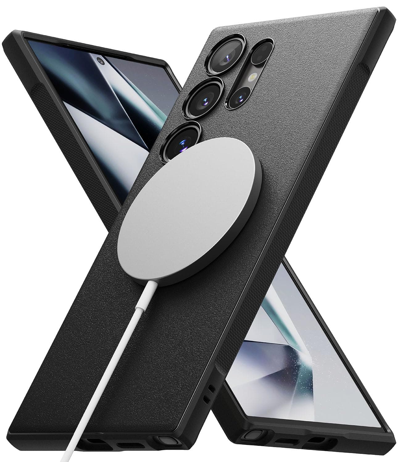 Ringke Onyx for Samsung Galaxy S24 Ultra Case [Compatible with MagSafe] Oil & Dirt Resistant, Enhanced Camera Lens Protection, Comfortable Grip, Non-Slip, Lightweight Cover - Magnetic Black