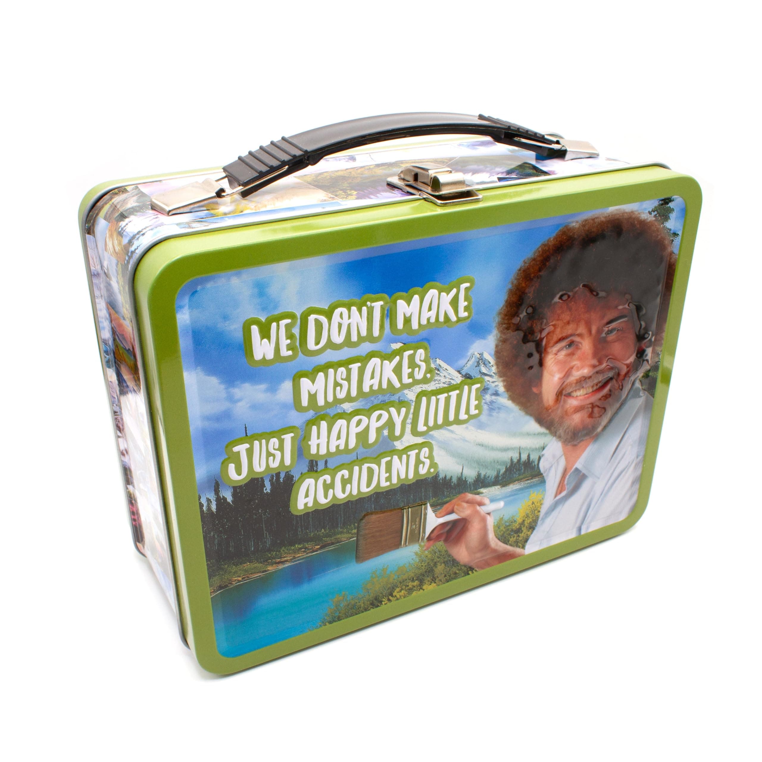 AQUARIUS Bob Ross Happy Accidents Large Gen 2 Tin Storage Fun Box Multi-colored, 8", 48196