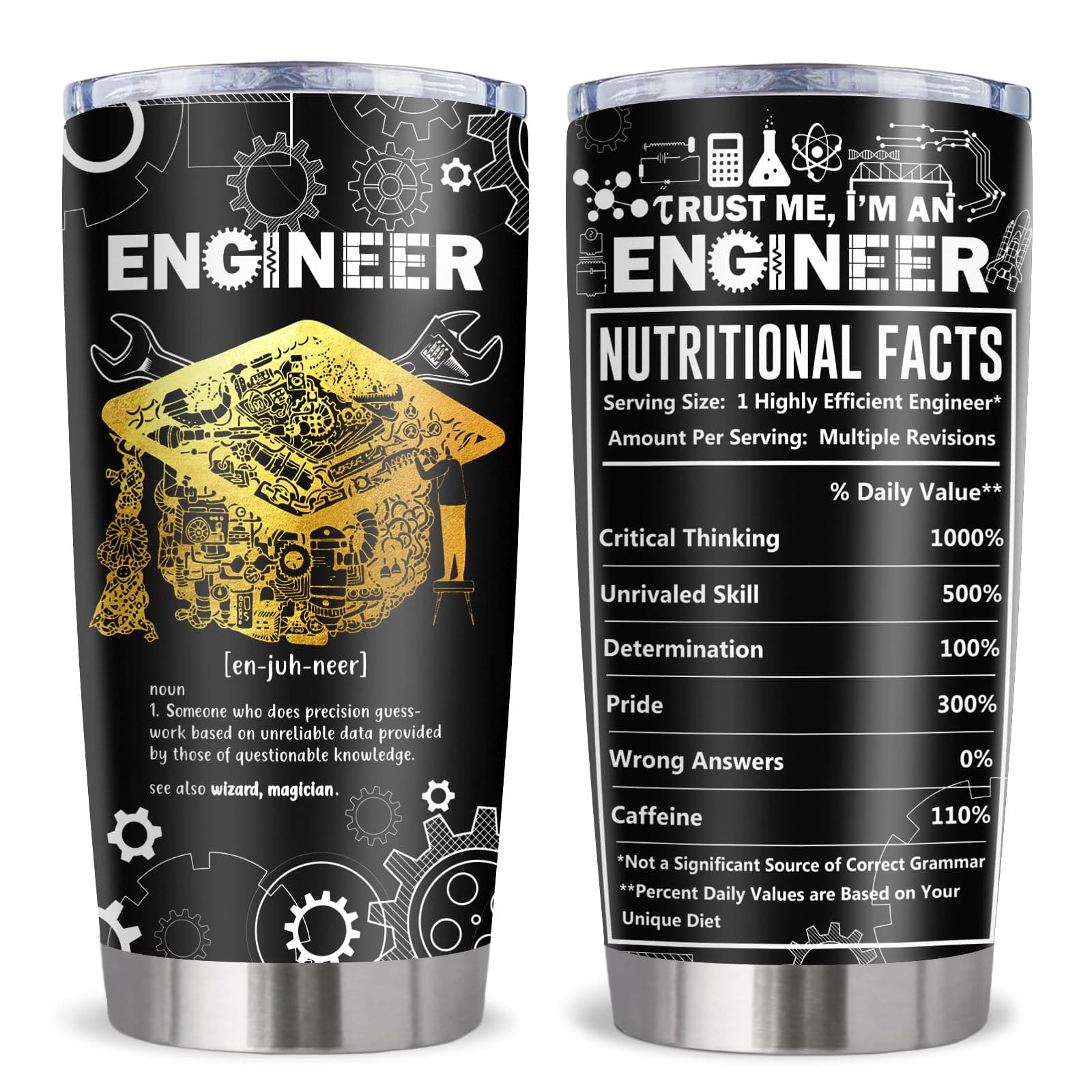 Engineer Gifts, Gift for Engineers Tumbler 20Oz, Mechanical Engineering Gifts for Men, Civil Engineering Student Graduation gift