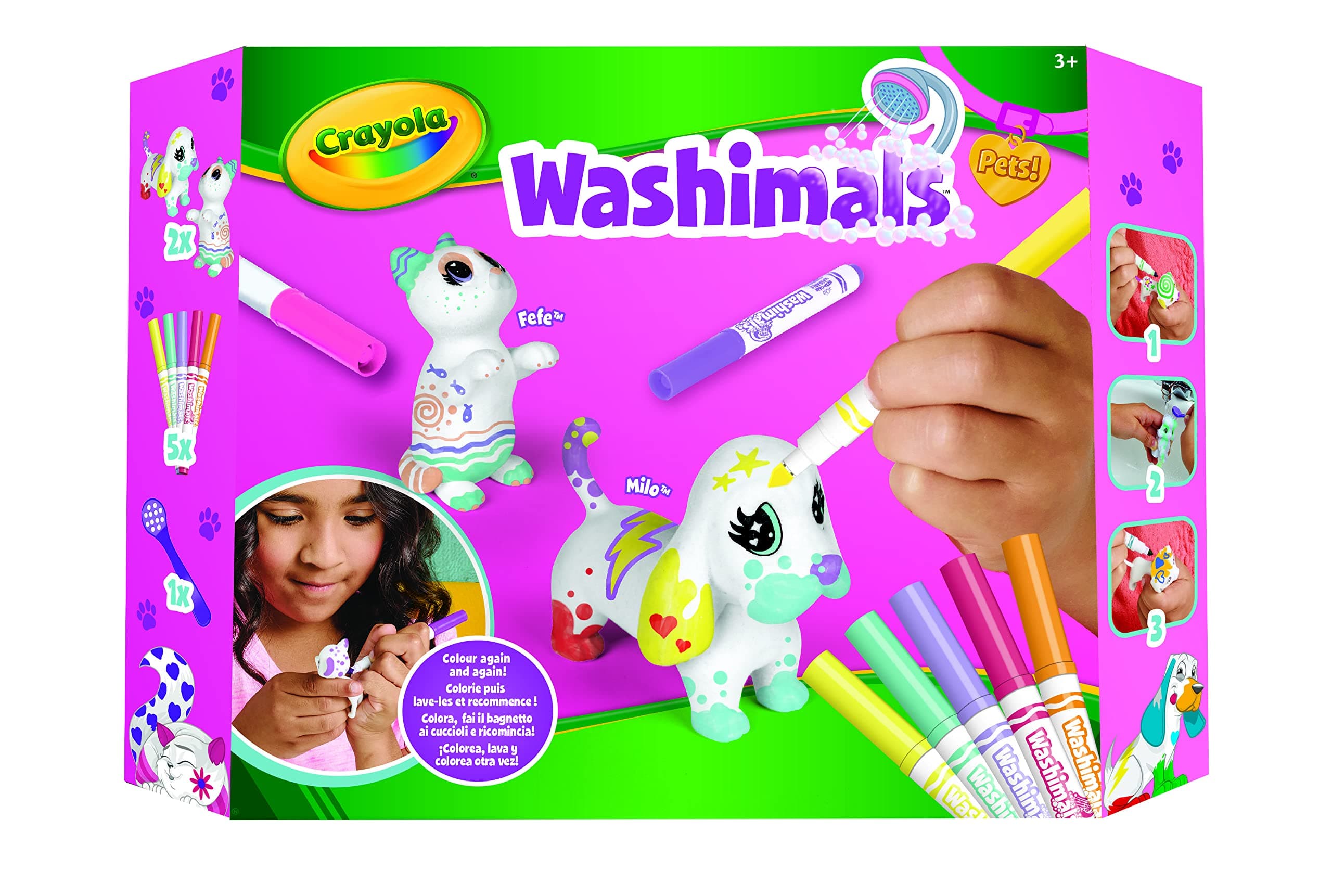 CRAYOLA Color'N'Wash Pets My Animals to Colour Kit Rabbit and Cat