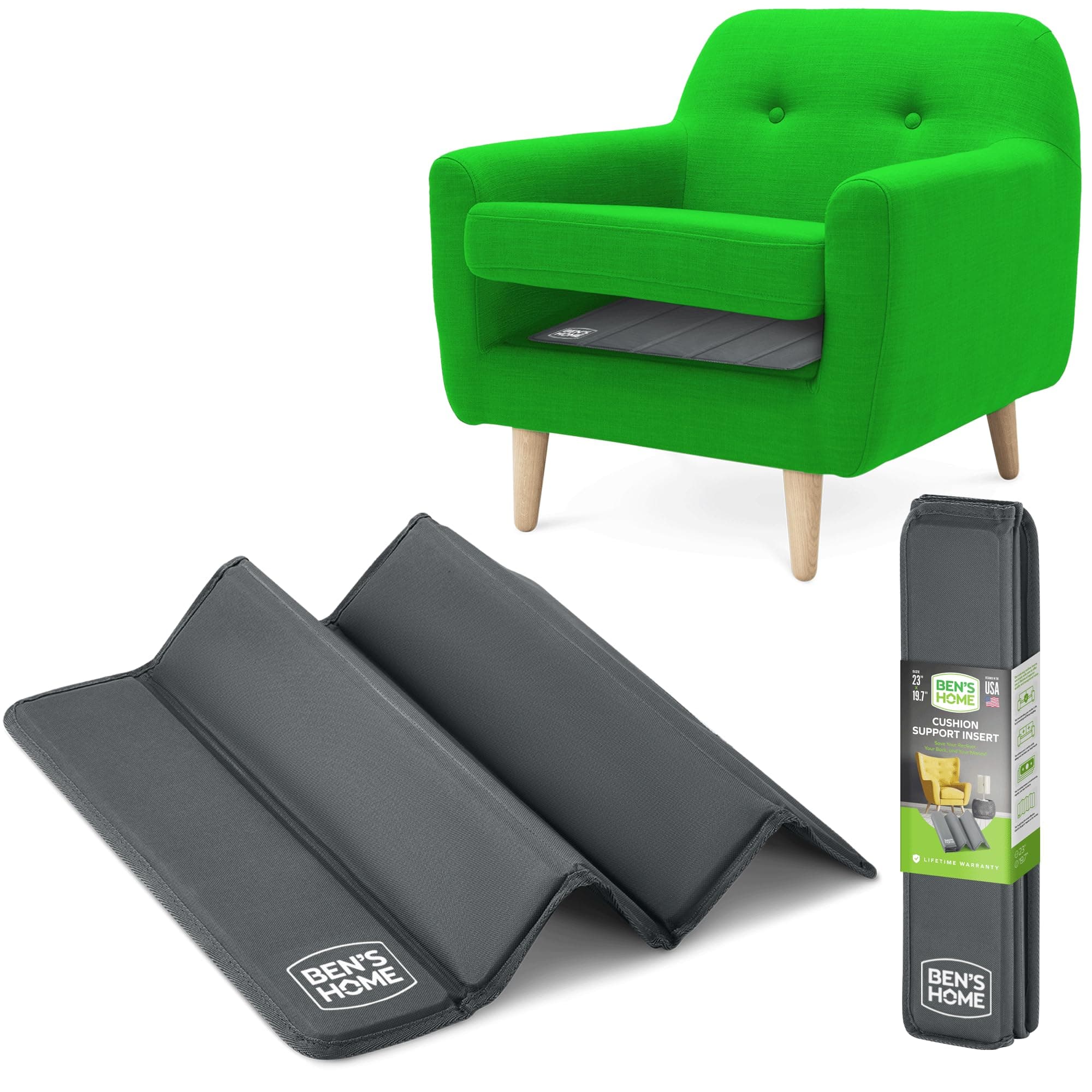 BEN'SHOME® Heavy Duty Chair Cushion Support Board for Sagging Armchairs | Fits 20"-23" Recliners, 19.7" Deep | Protects Your Back from Sinking Seats | 0.5" Solid Wood, 400 LBS, Lifetime Replacement