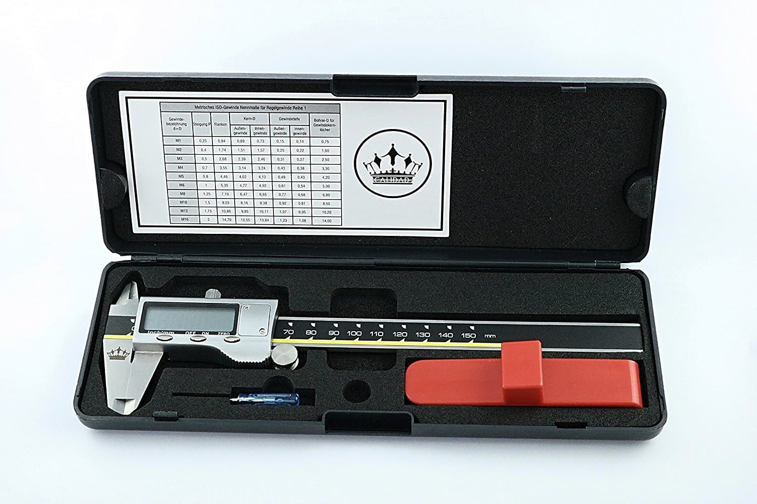 CALIDAD-Digital Calliper Gauge 0 – 150 mm Including MH Digital Vernier Caliper – Lcd Display Vernier Caliper Vernier Calliper Holder for Measuring and Testing,