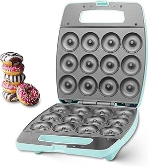 Mini Donut Maker Machine, Bake 12 Mini Doughnuts, Maquina Para Hacer Donas, Perfect for Breakfast, Snacks, Desserts & More