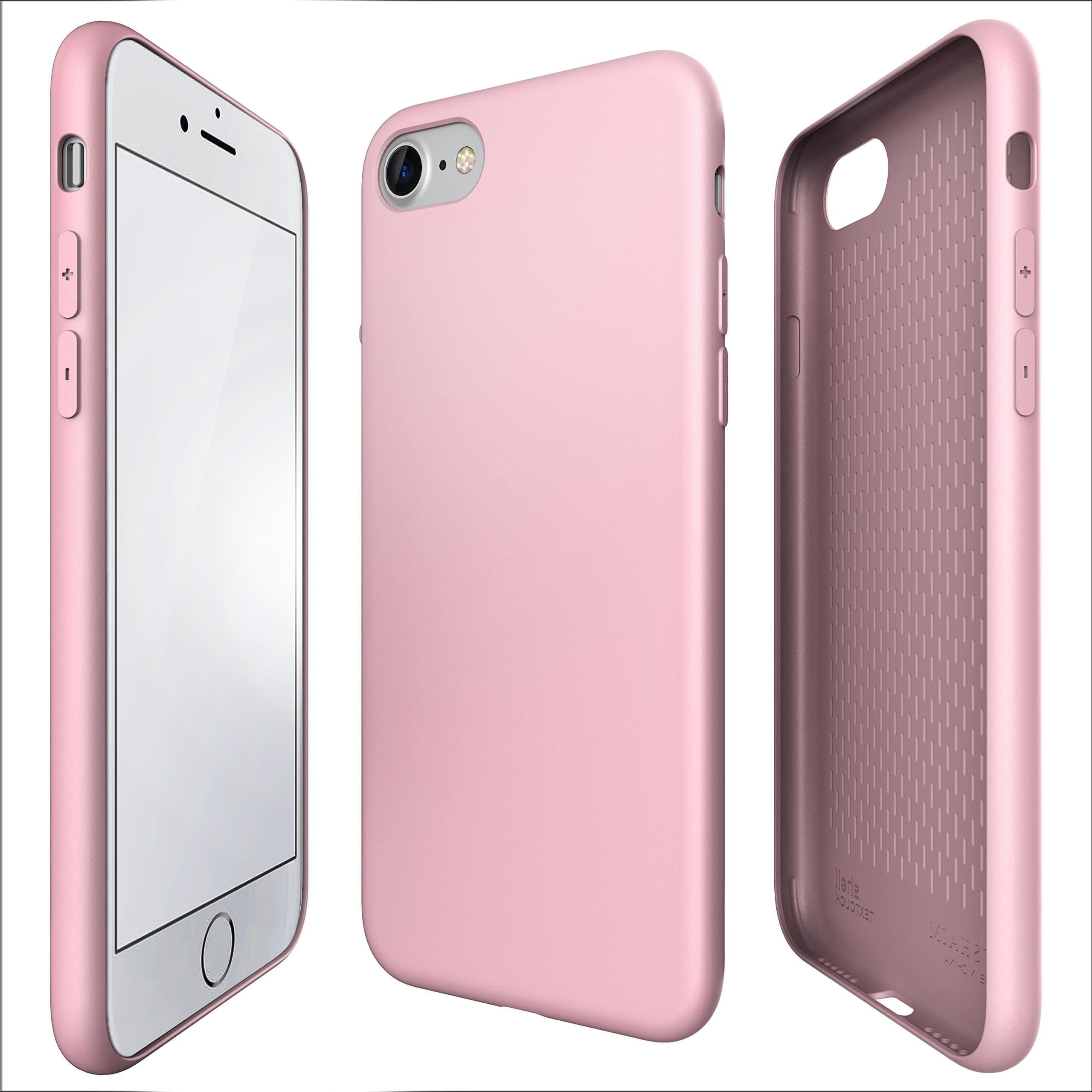iPhone 7 4.7" Case, ETSHAIM TPU Case with Matte Finish, Anti-Shock Patterns, TEXTOUCH/Shell for iPhone 7 / Pink