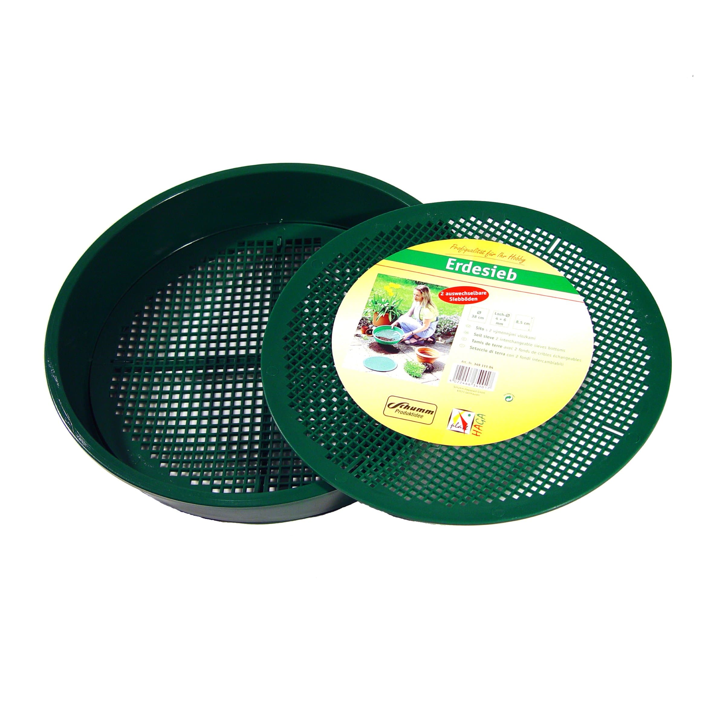 Garden Sieve Soil Sieve Riddle Plastic 2x Sieve Bottoms Diameter Approx.38 cm