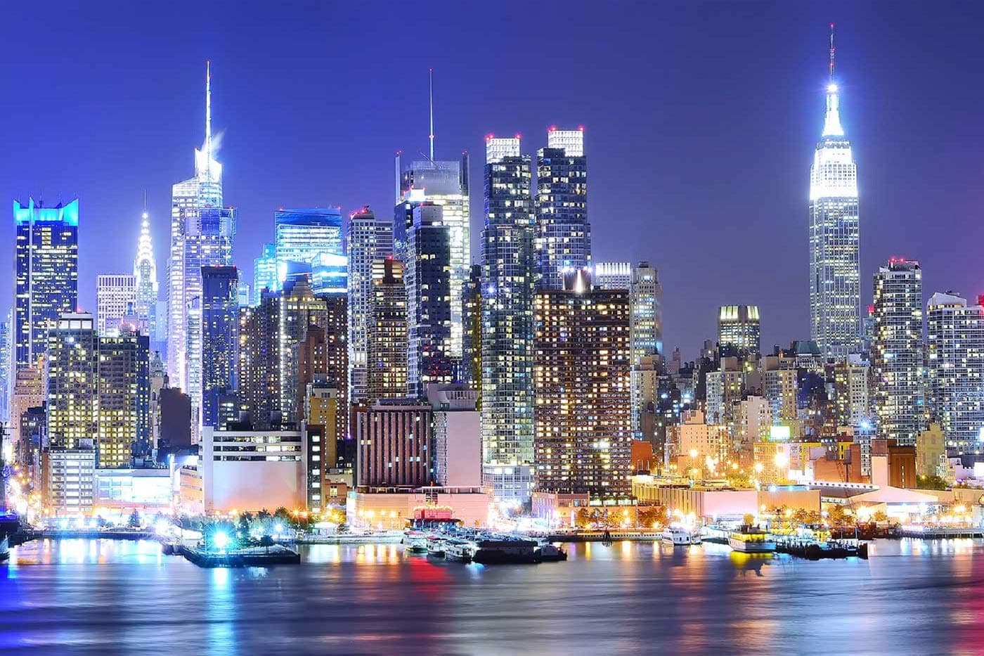 BINQOO New York City Skyline Backdrop 8x6FT New York Night Scene Background NYC Bridge Skyscraper Urban Light Photo Studio Porps