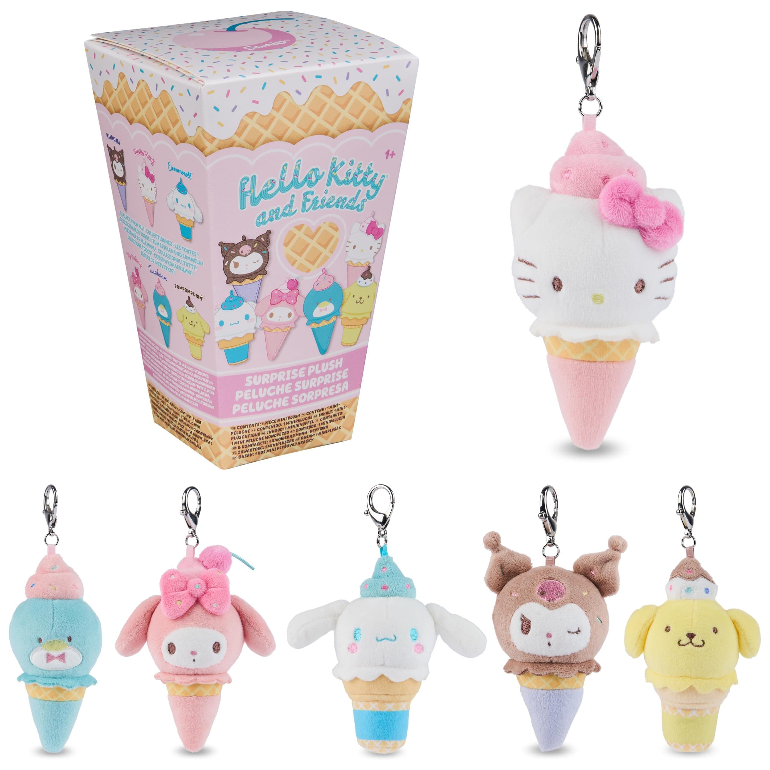 GUND Sanrio Hello Kitty and Friends Ice Cream Surprise Plush Toy, Mystery Unboxing Stuffed Animal for Ages 1 and Up, Multicolor, 4” (1 of 6 Styles)