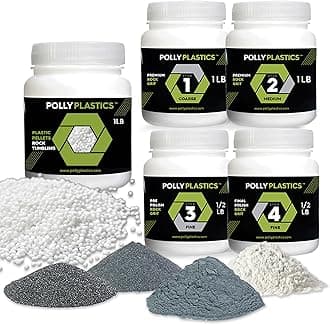 Polly Plastics Rock Tumbler Tumbling Media Grit Kit & Plastic Filler in Heavy Duty Resealable Bags