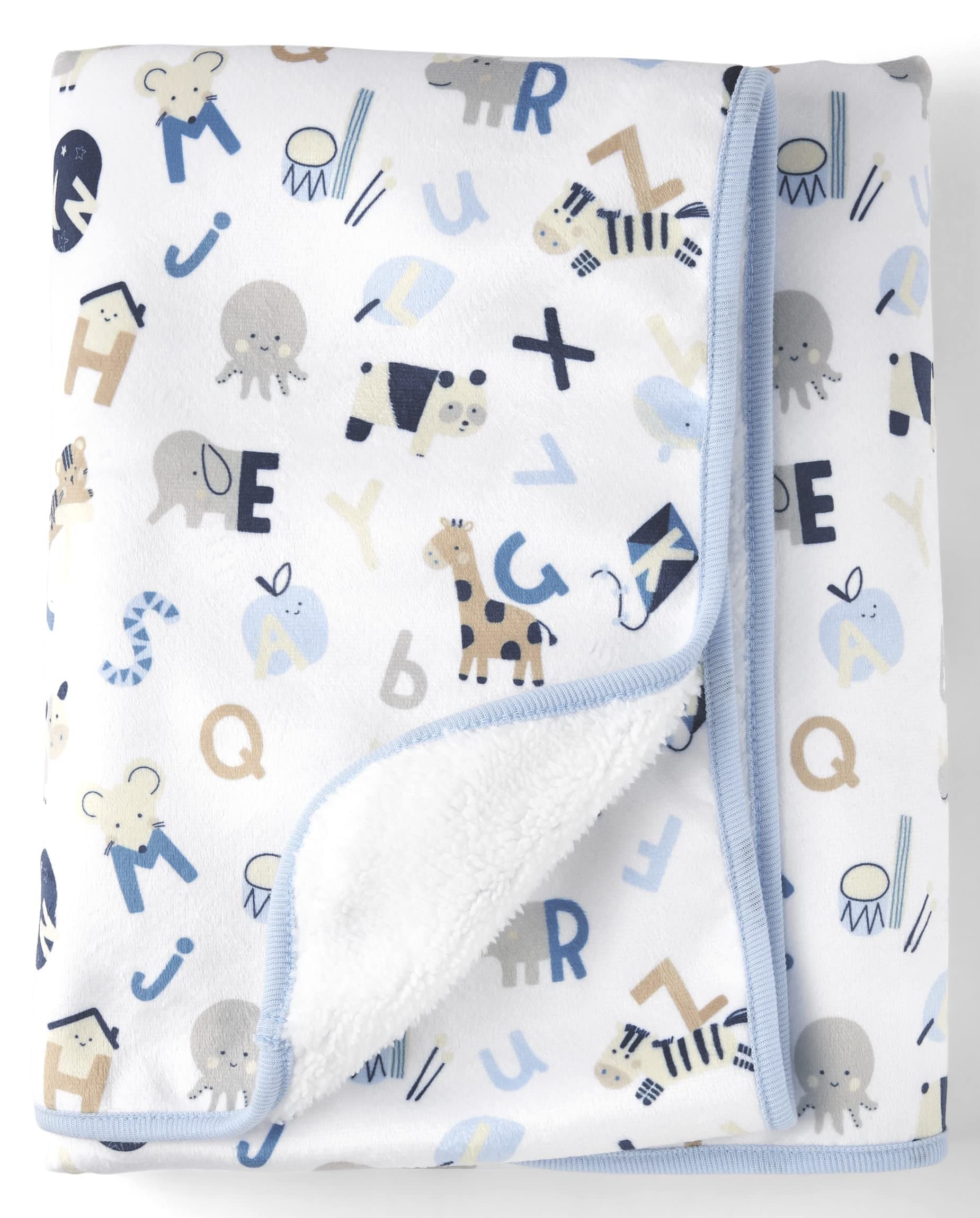 The Children's Place Unisex-Baby Cozy Blanket, Blue Abc, NO_SIZE