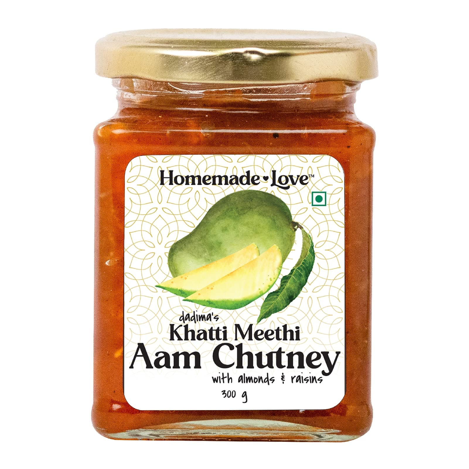 Homemade Love Mango Chutney Made with Raw Mangoes (300g)| Khatti Meethi Aam ki Chutney |Rich in Vitamin C for Immune Support