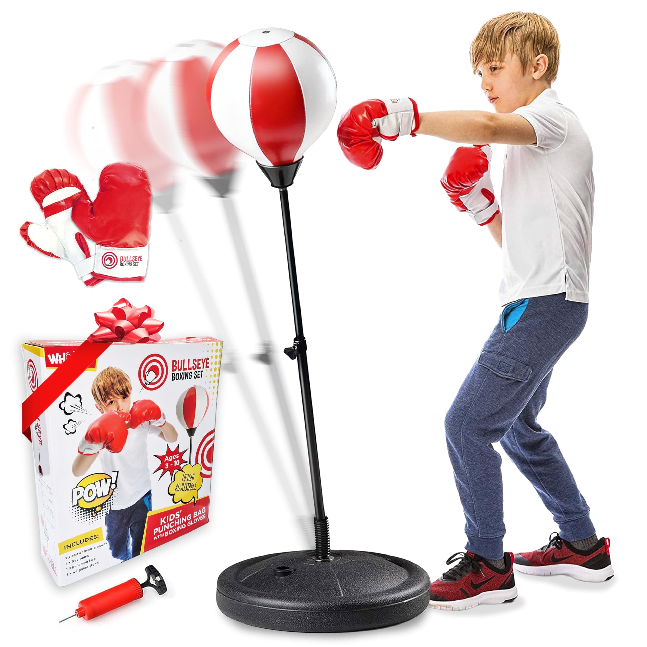 - Punching Bag for Kids and Toddler Incl Boxing Gloves| 3 4 5 6 7 8+ Years Old Adjustable Kids Boxing Bag with Stand| Sports Toy for Boys| Ideal Christmas Birthday Gift for Children; New 2026