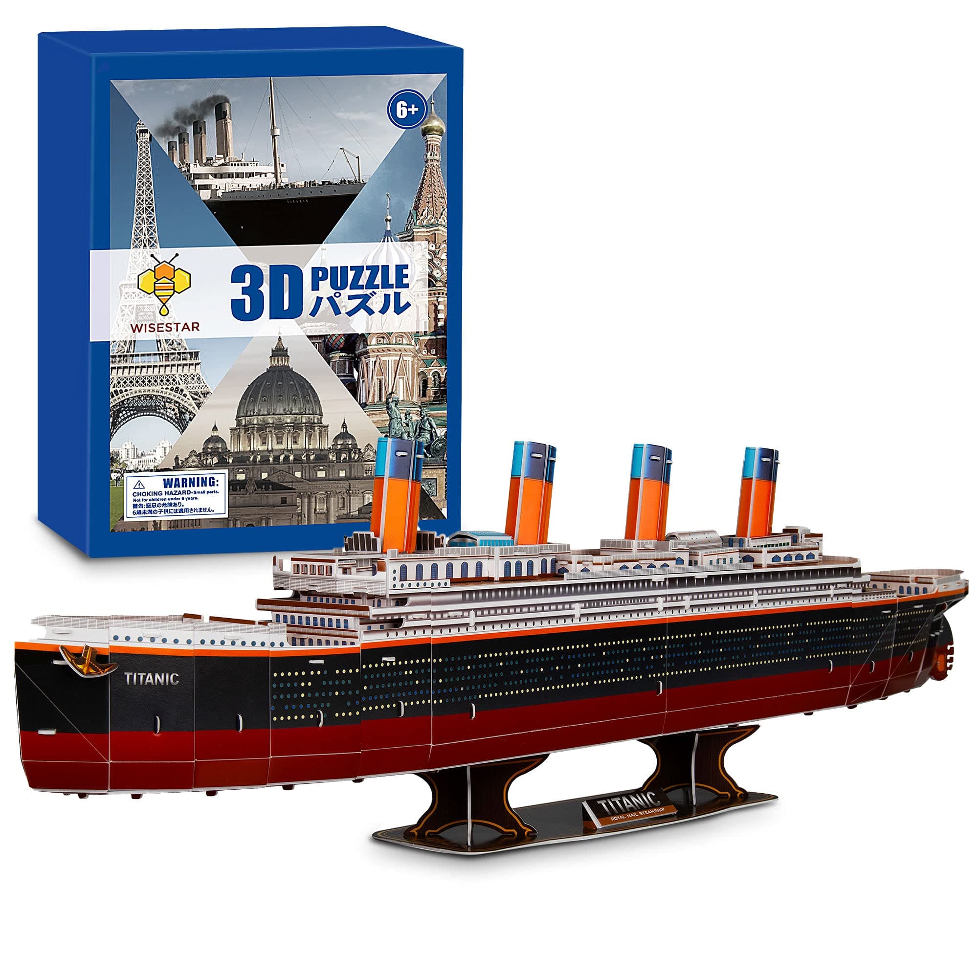 WISESTAR 32.2" L Large Titanic 3D Puzzles Model for Adults and Kids, 116PCS Sinking Cruise Boat Ship Play Model Game Toy Craft Kits, Educational Toy Birthday Gift for Boys Girls