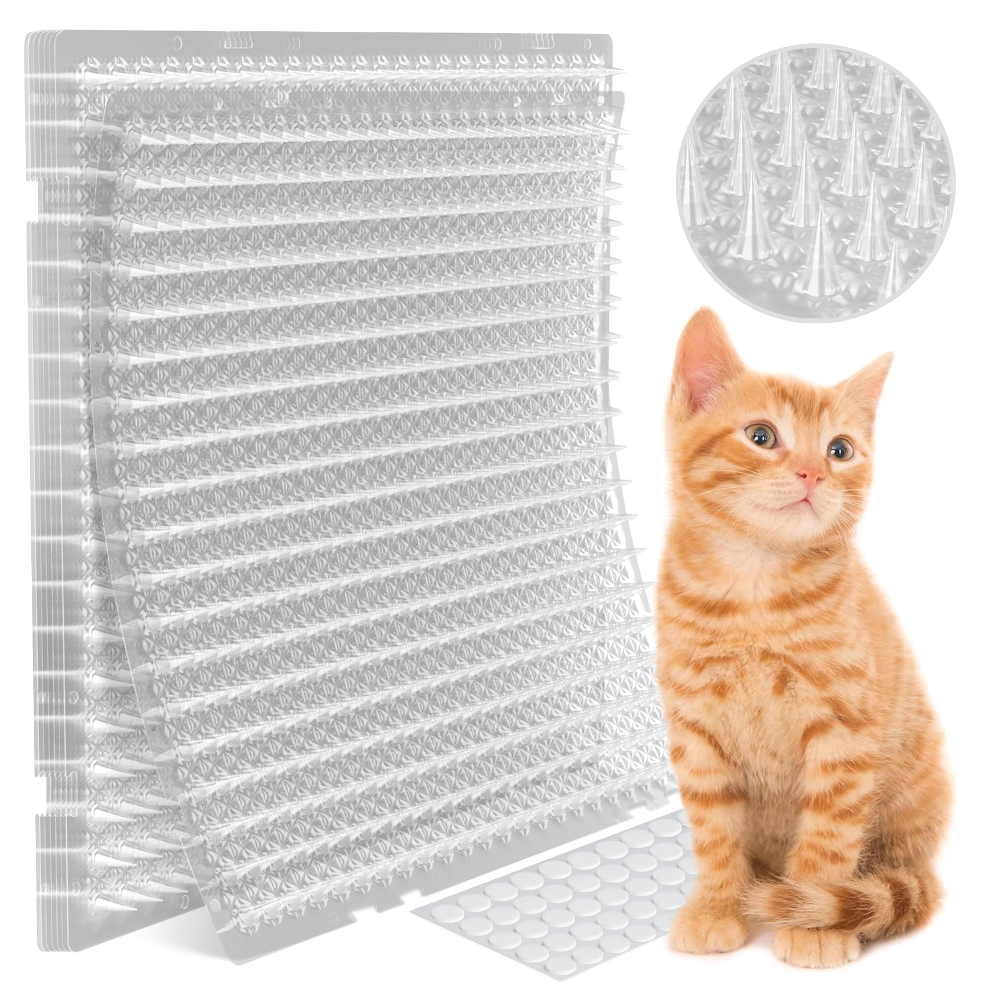 Petfolio 12 Pack Scat Mat for Cats - 16 x 13 Inch Cat Spike Mat with 1 Inch Spike is A Perfect Pet Training Mat Device for Cat Repellent Indoor & Outdoor to Deter Cats & Other Animals for All Seasons