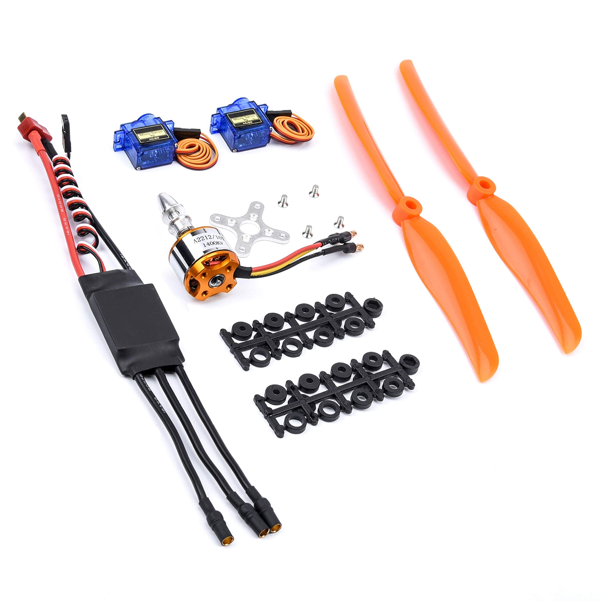 RC A2212 1400KV Brushless Motor+30A ESC+SG90 Servos+8060 Propeller for RC Plane Airplane