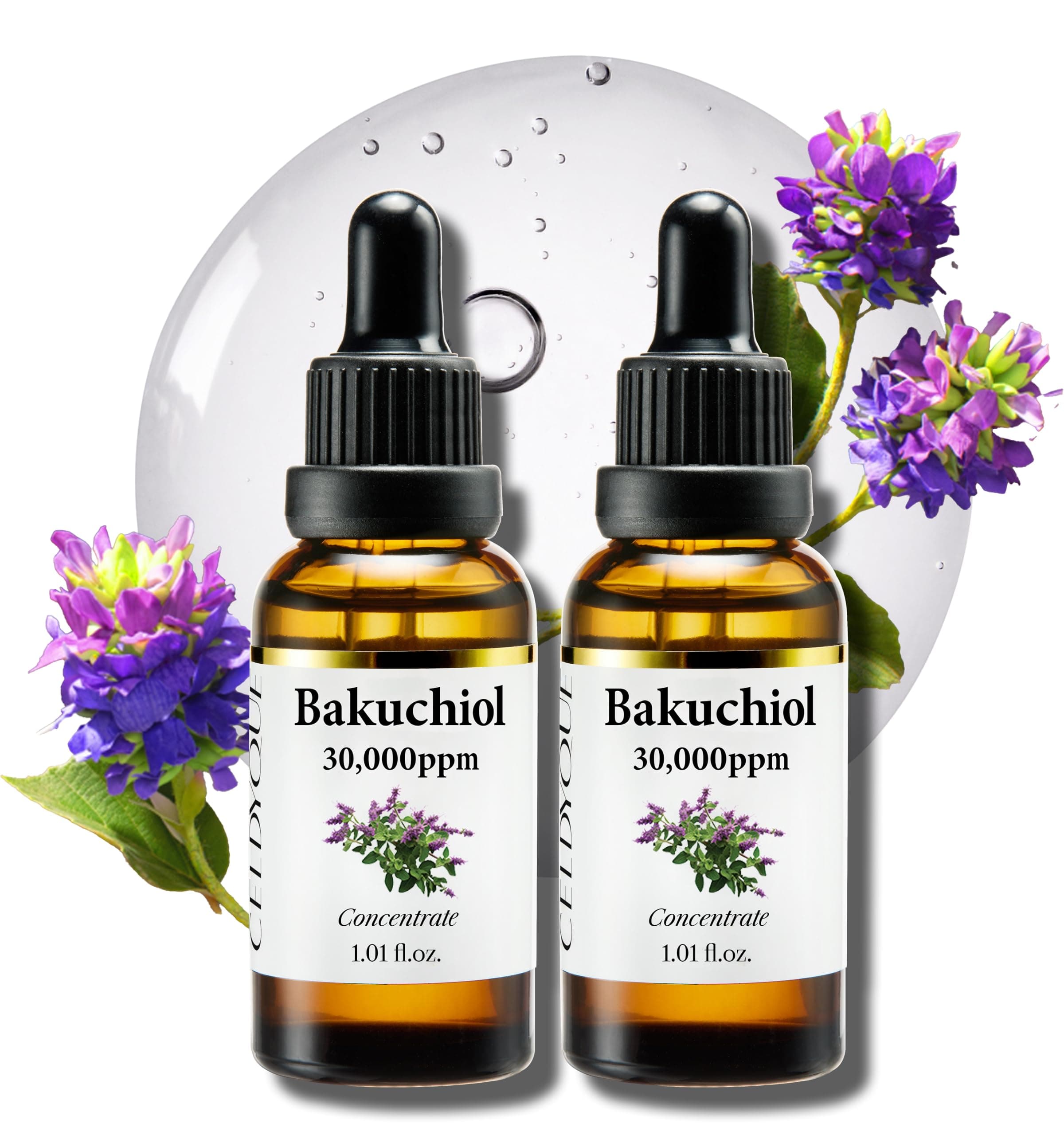 Korean Bakuchiol Concentrate Mix-in Serum 30,000 ppm - High Potency Retinol Alternative | Wrinkle Reduction Skin Firming & Smoothing - Anti-Aging Sensitive Skin Vegan & Cruelty-Free Non-GMO 2 oz