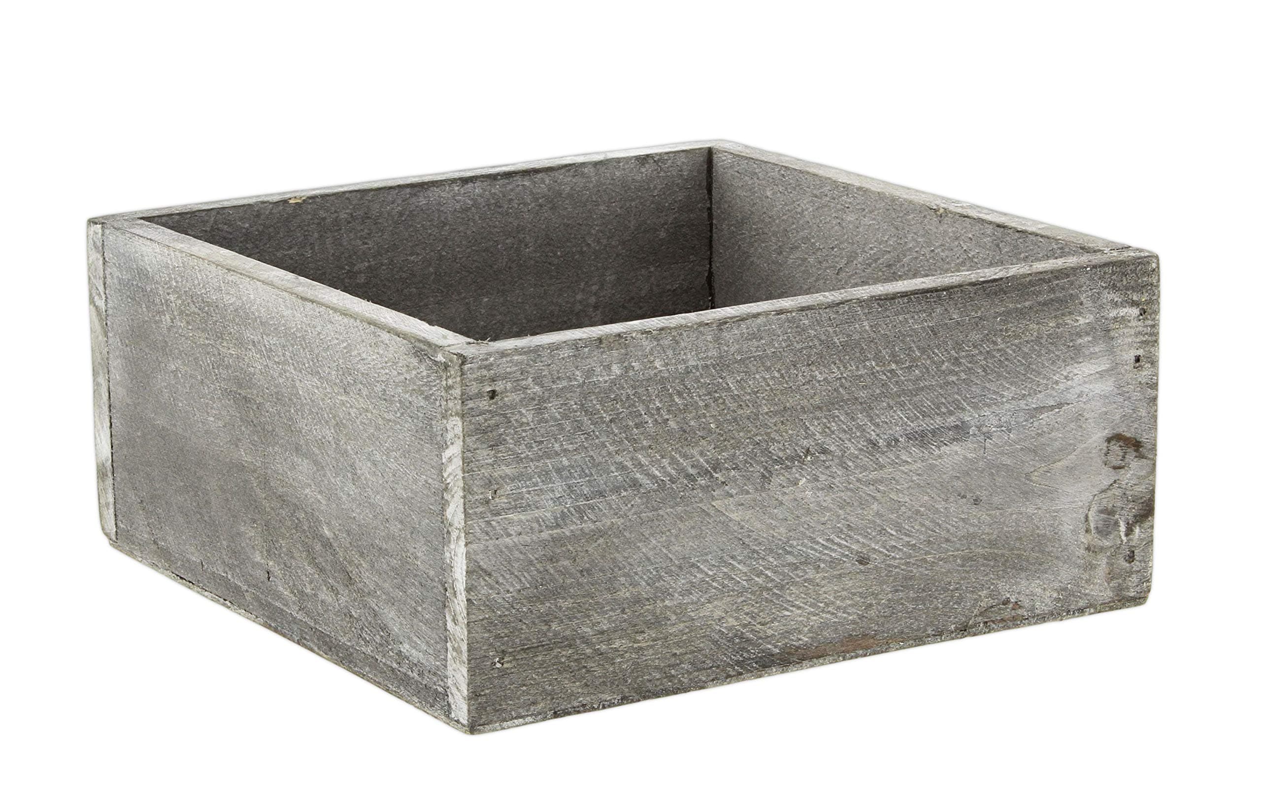 Lucky WinnerRustic Wooden Box Planter - Wood Plant Box for Indoor Outdoor Home Garden Decor (5.5" x 5.5")