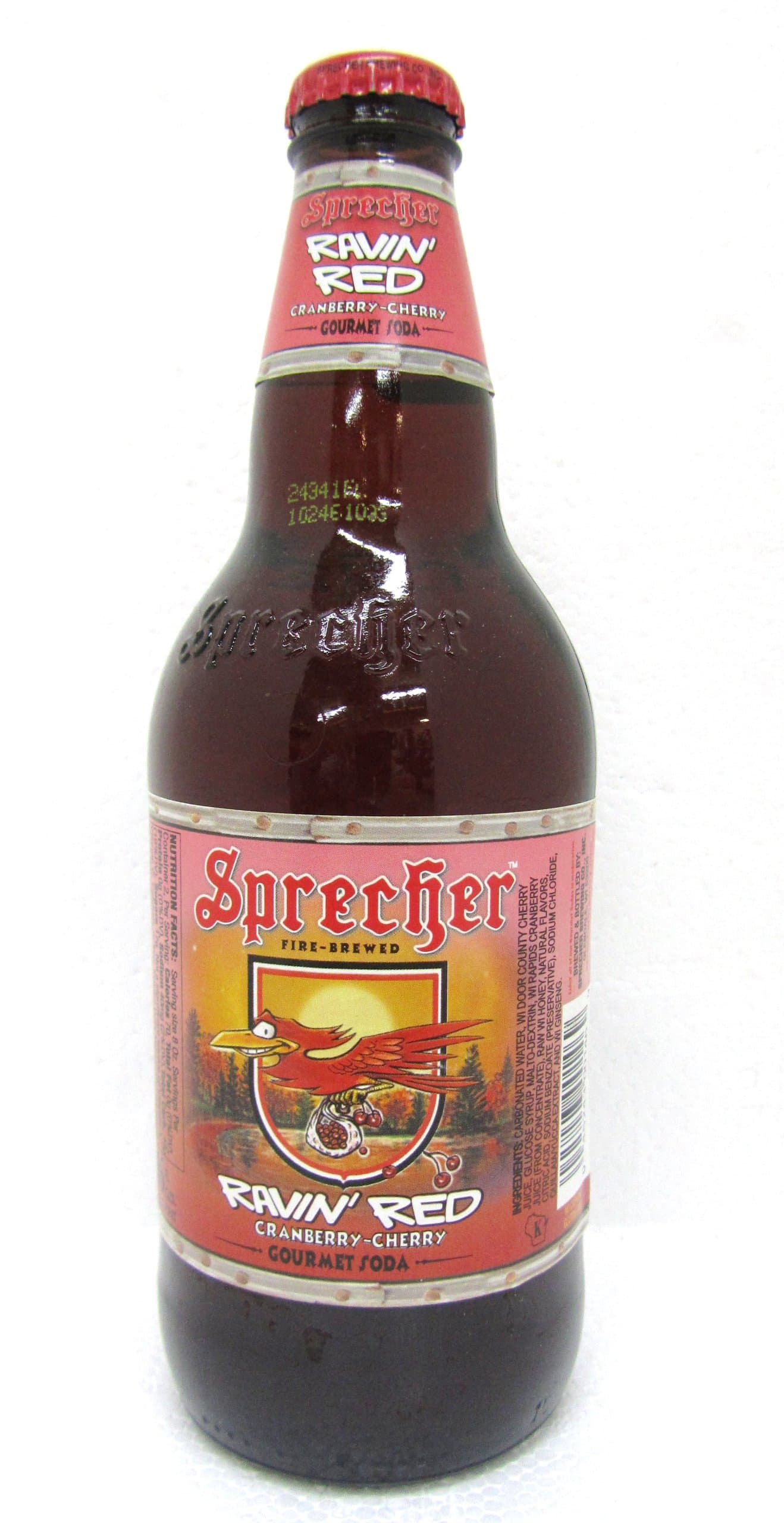 Sprecher RAVIN' RED CRAN-CHERRY WITH GINSENG - "A whole pint of German Power!", 16-Ounce Glass Bottle (Pack of 12)