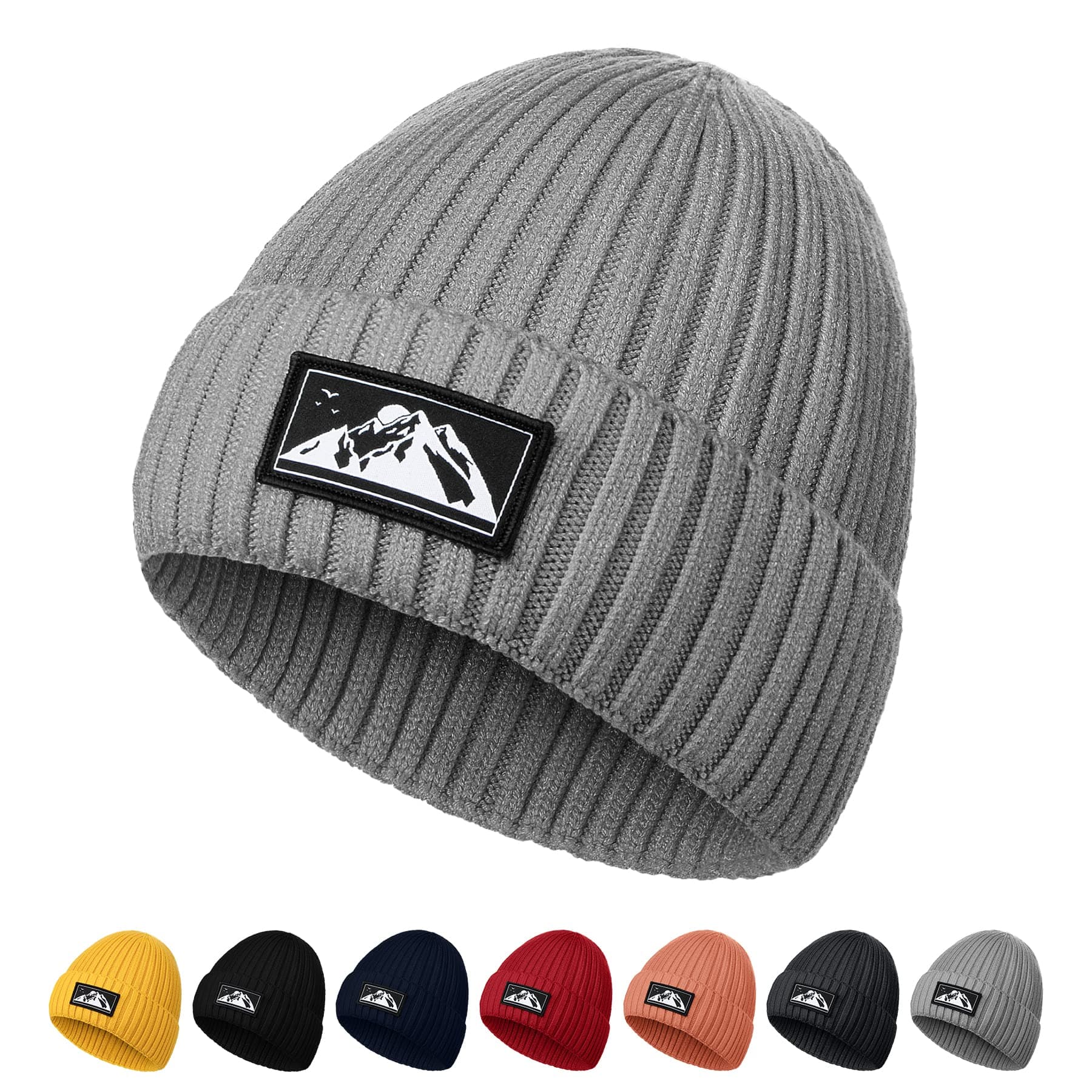 GebellMen's Beanie Hat - Winter Knitted Beanie Hat Thermal Beanie Warm Soft Knit Cuffed Hat Classic Slouch Beanie for Men