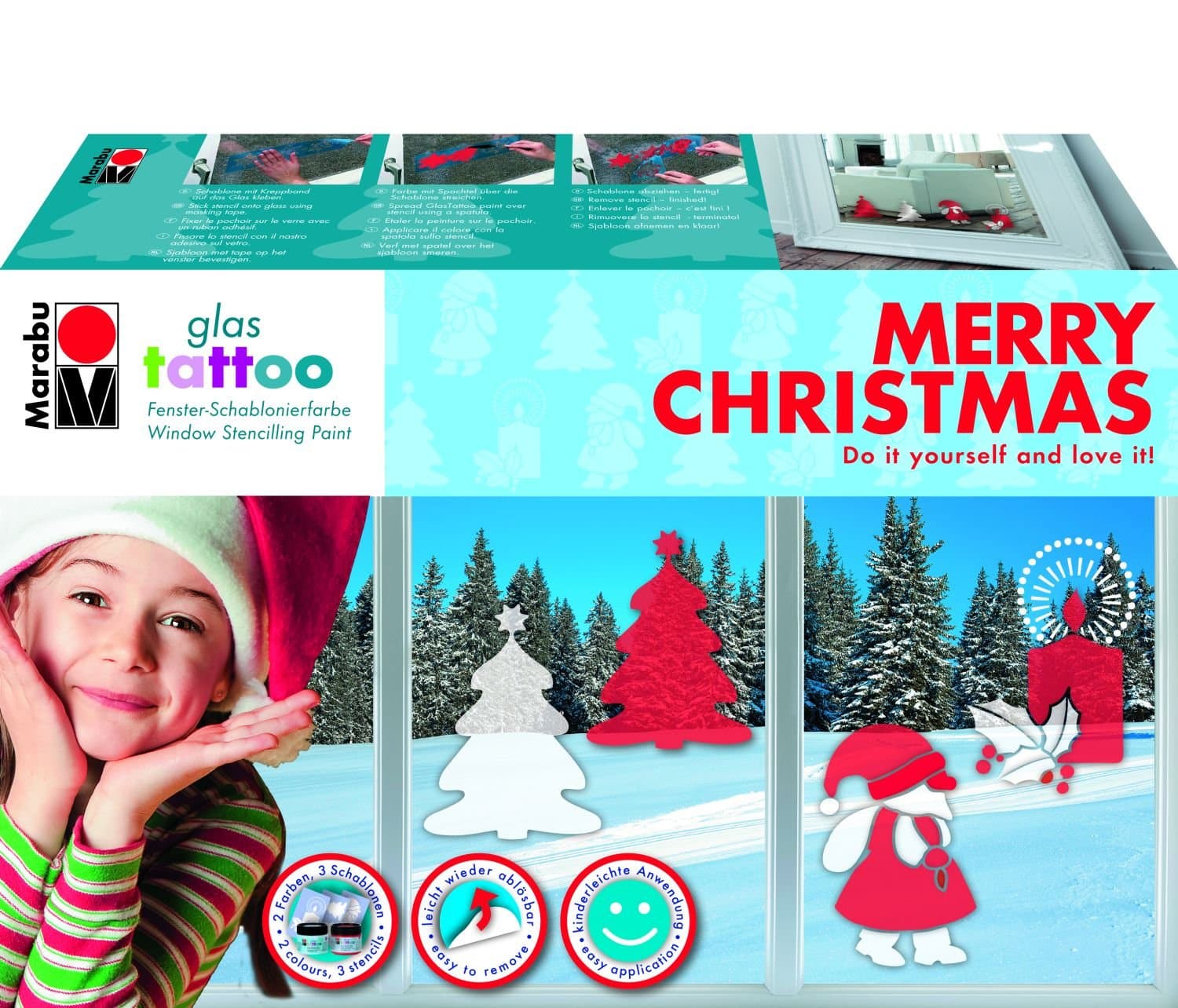 Marabu Glass Tattoo Merry Christmas and Bionic Putty Twinpack