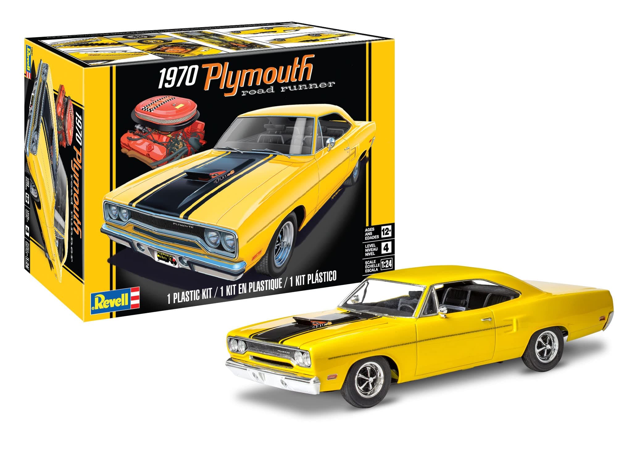 Revell 14531 '70 Plymouth Road Runner 1:24 Scale 77-Piece Skill Level 5 Model Car Building Kit