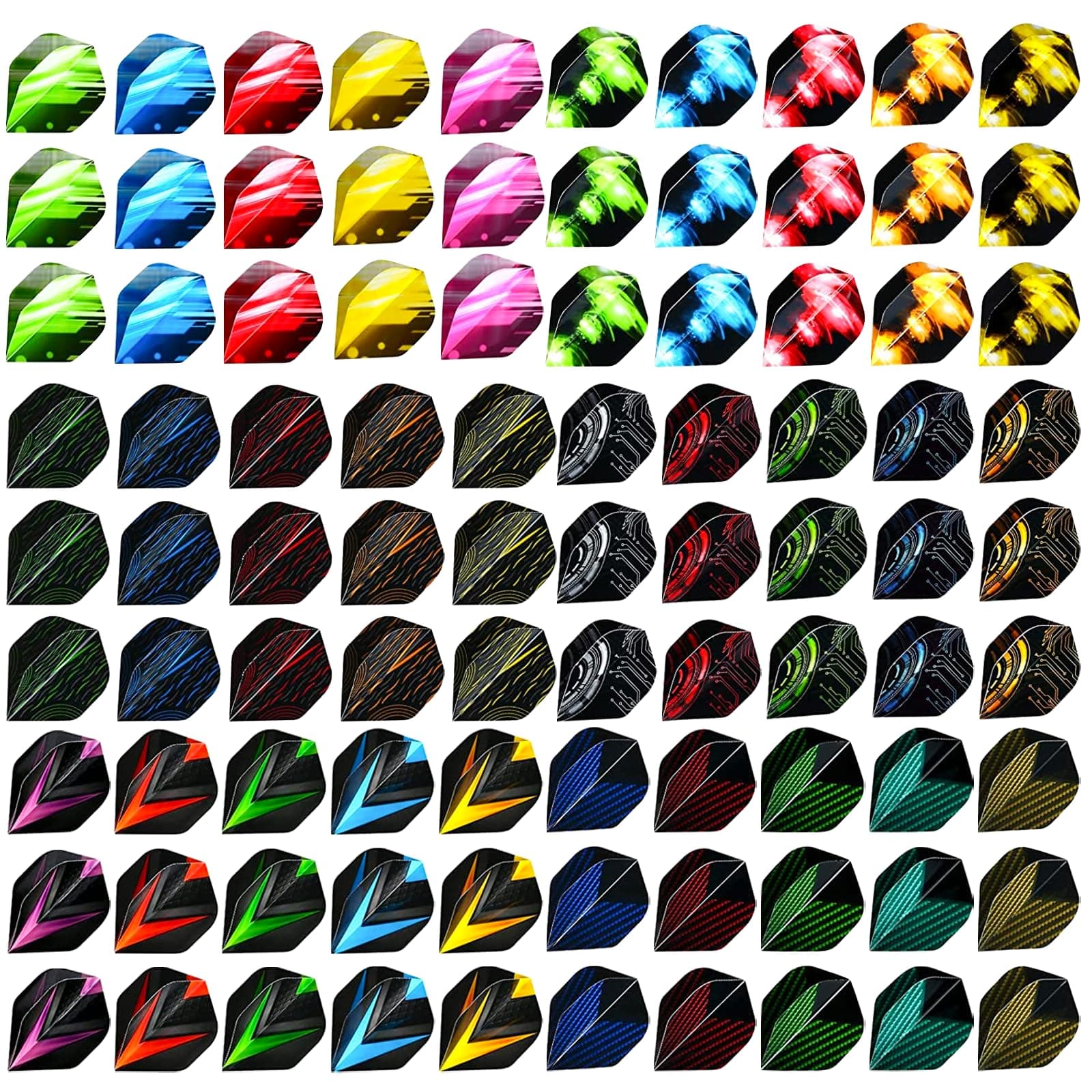 KALIONE 90Pcs Dart Flights with Flight Protectors Standard Dart Flights Durable PET Dart Flights for Soft Tip Steel Tip