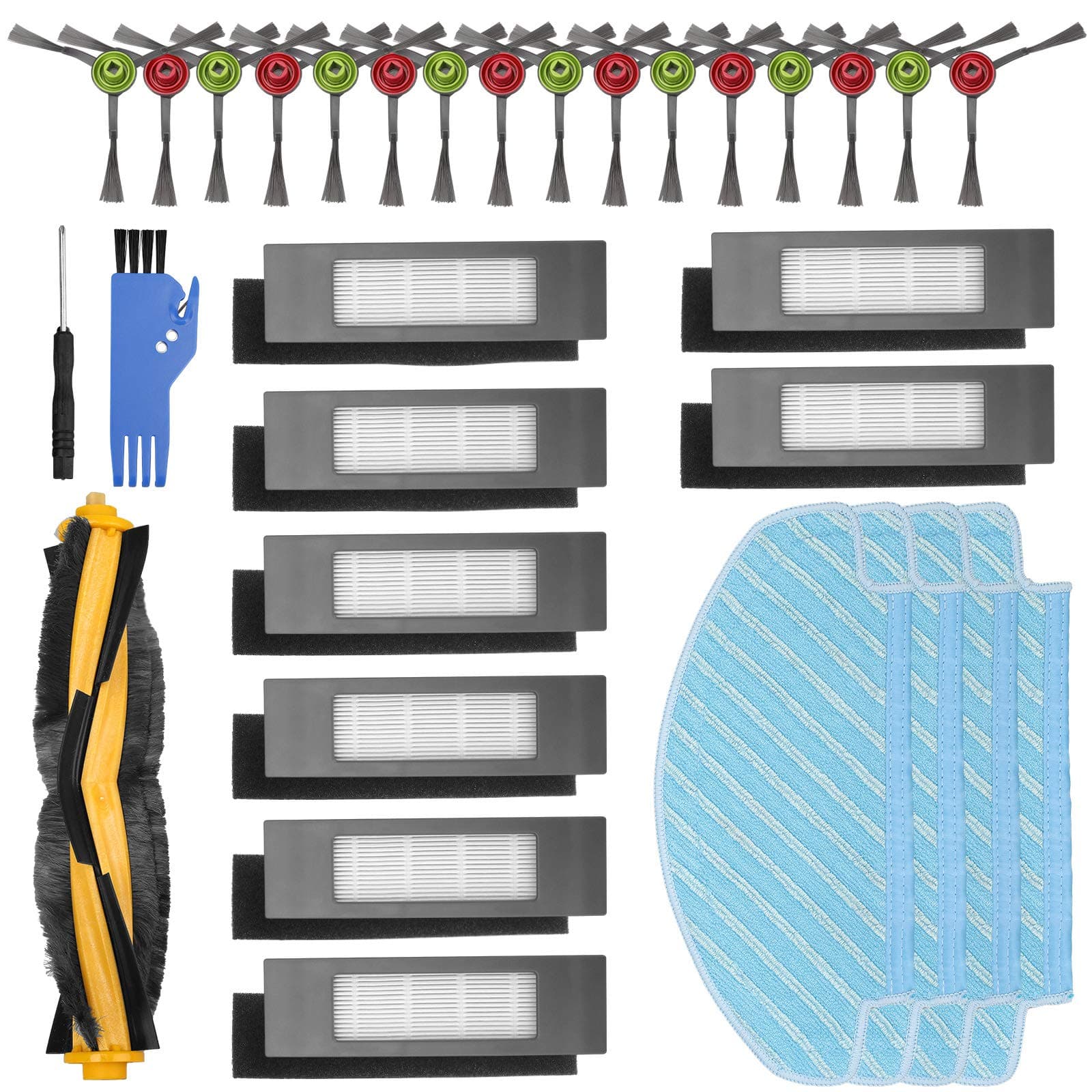 PIGUOAT Replacement Parts for Ecovacs DEEBOT OZMO T8 AIVI Max Series N8 Pro Plus Robot Vacuum and Washable Map Pads, Fit for Yeedi Vac Station