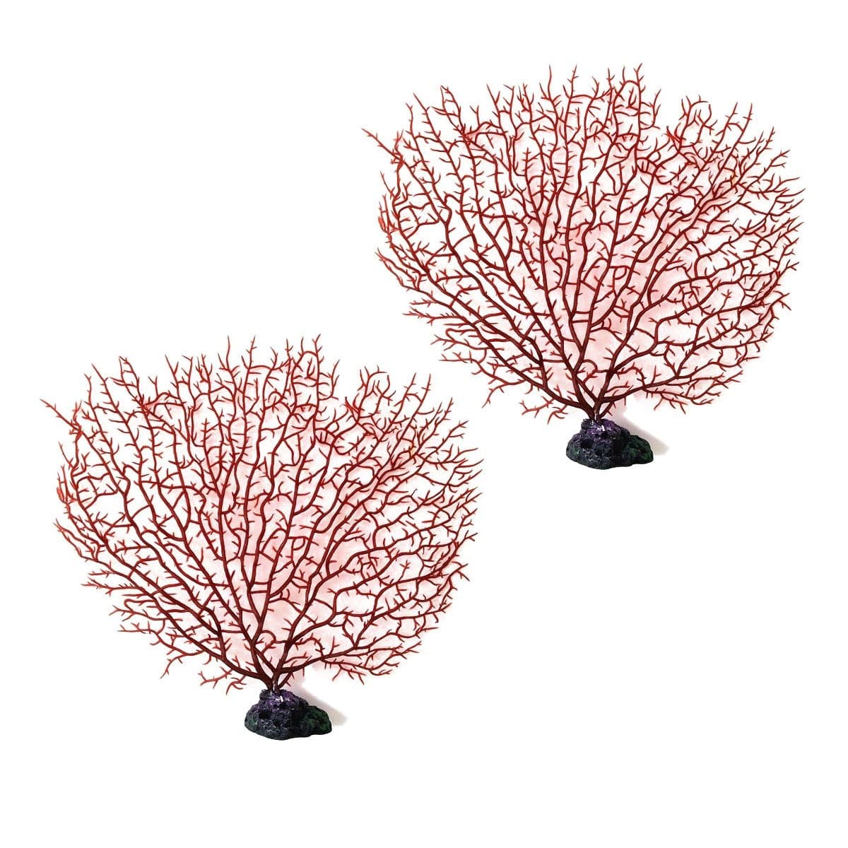 CNZ® Artificial Coral Plant for Fish Tank Decorative Aquarium Reef Ornament (Red Coral Tree, 2pcs)