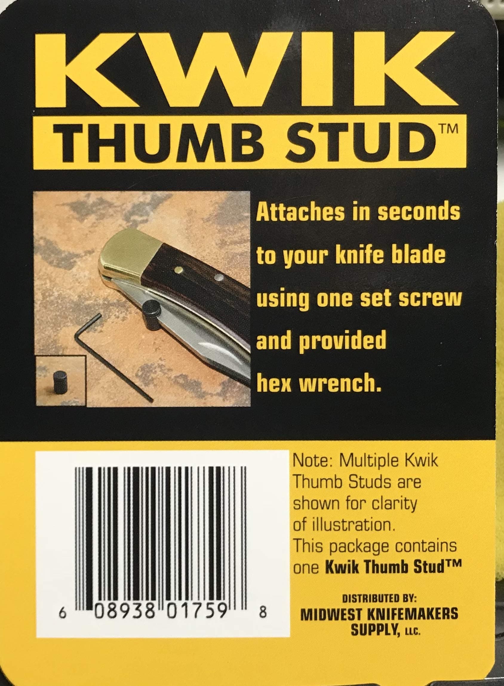 USA Knifemaker Supply Kwik Thumb Stud Black Oxide