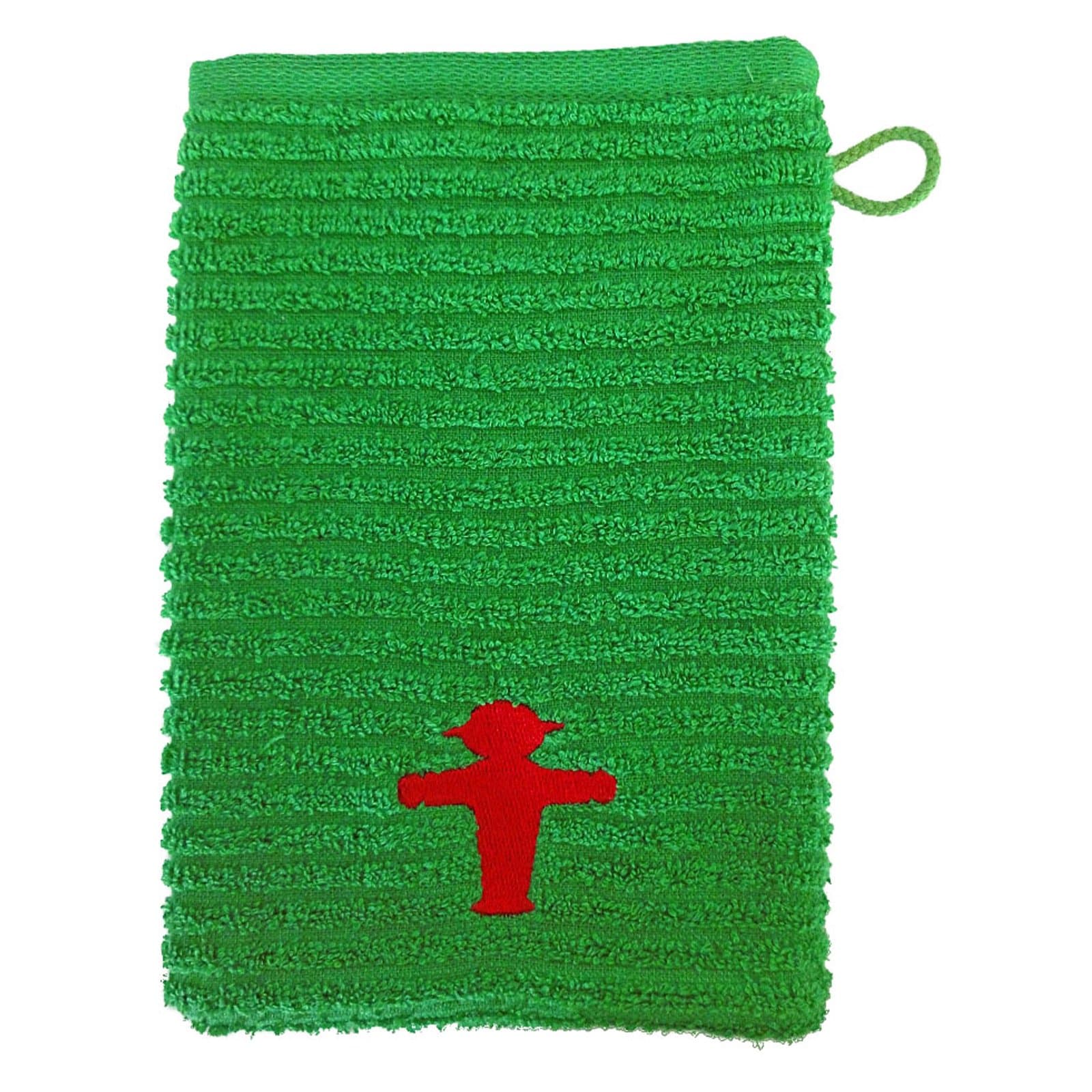 Ampelmann Face Cloth, Green, “Masseur” Stander, 6 x 7.8 in