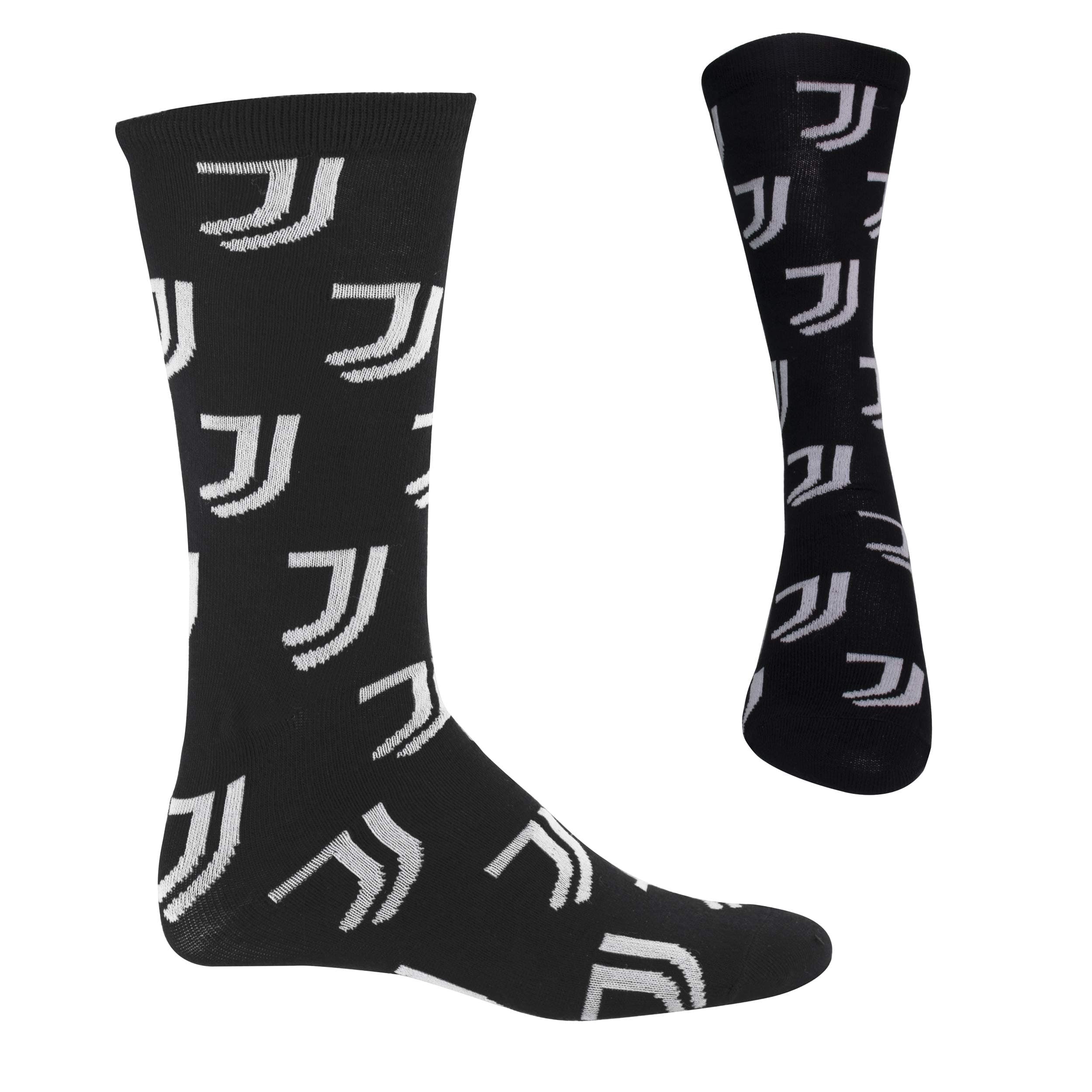 Official Pair of Juventus FC Black Socks With Logo, Size 9-13