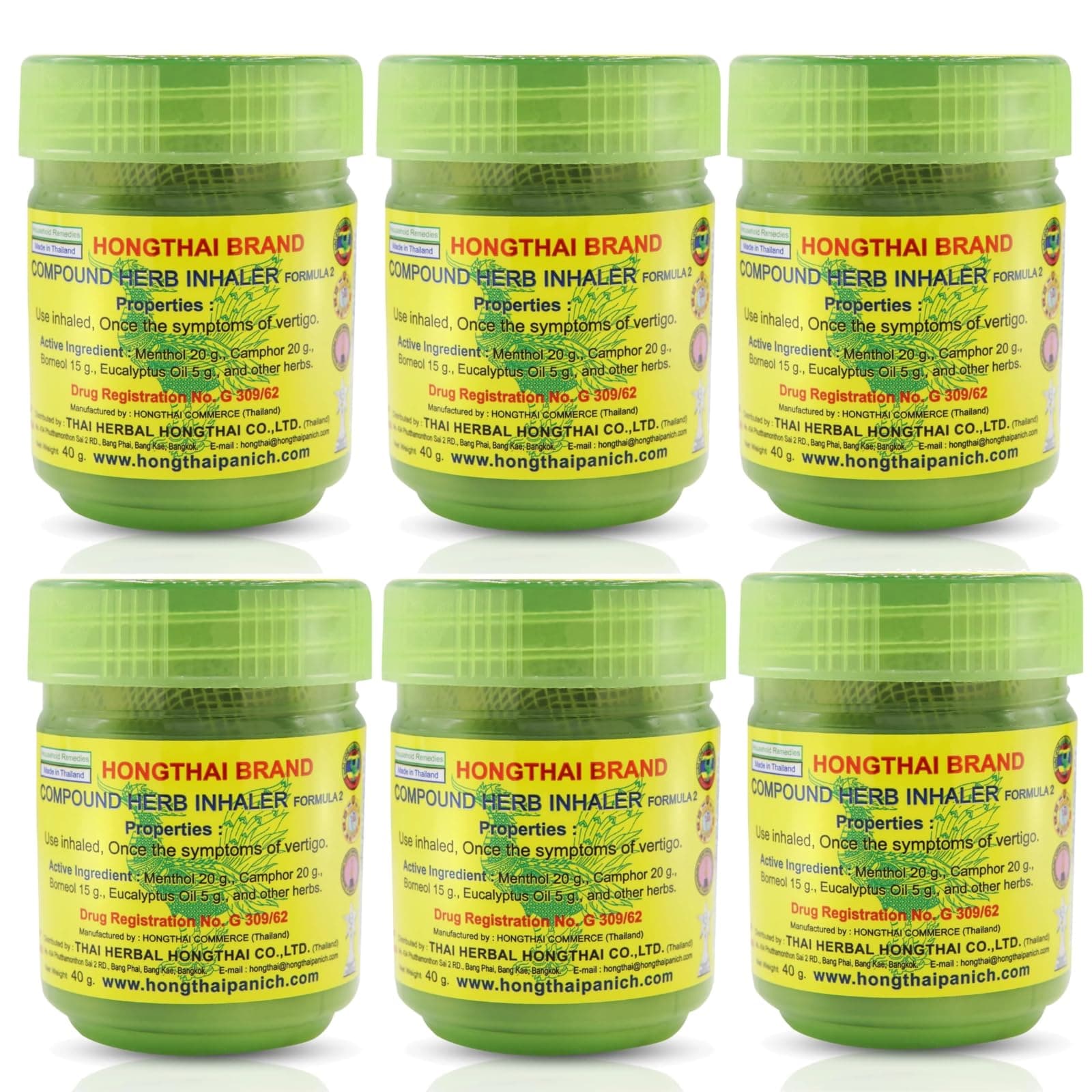 HONG THAITRADITIONAL THAI HERBAL INHALANT 6 PACK
