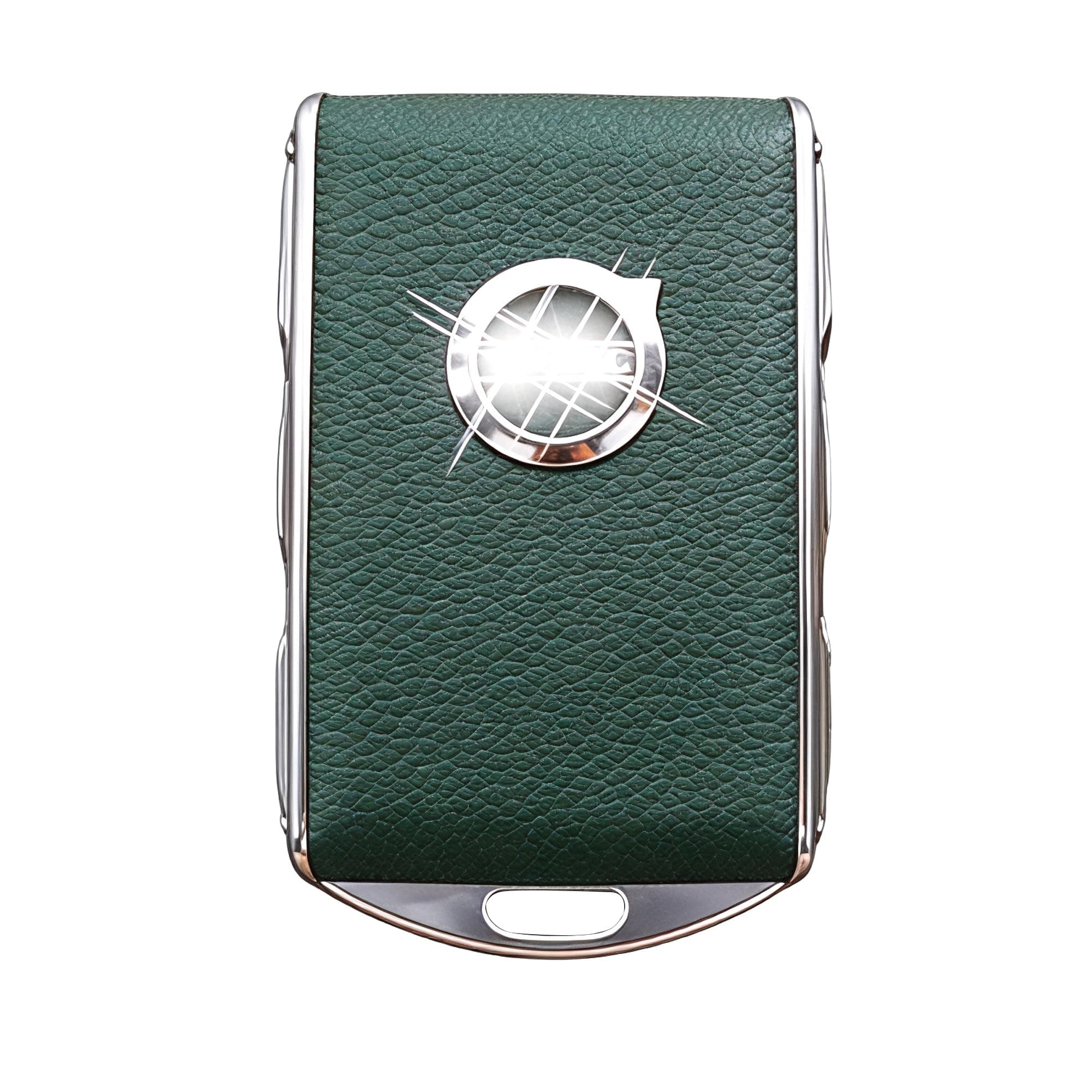 Car Key Case Fob Cover for Volvo XC90, XC60, XC40, S60, S90, V90, Polestar 1, Polestar 2, Polestar 3 Top Layer Cow Leather(Green)