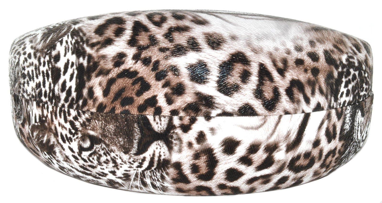 Hard Clamshell Case for Large and Oversized Eyeglasses Sunglasses - Many Colors (Leopard Brown)