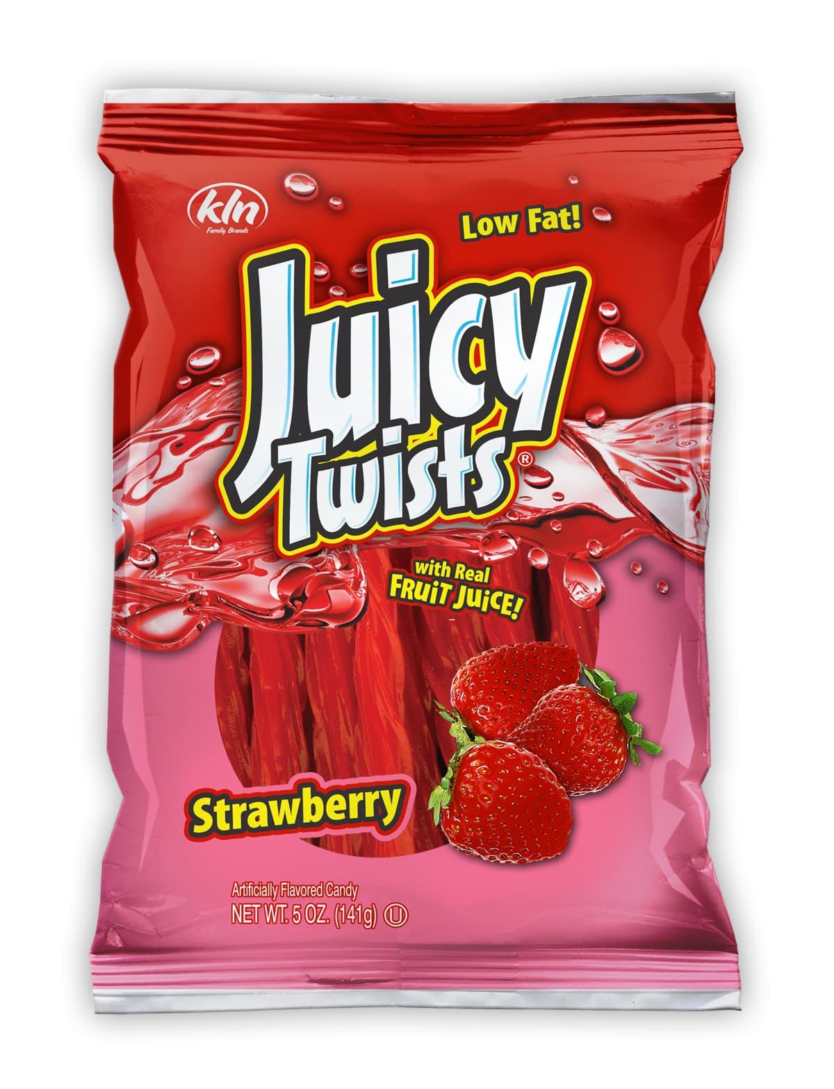 Juicy Twists Fruit Flavored Licorice 5 oz--Pack of 12 (Strawberry)