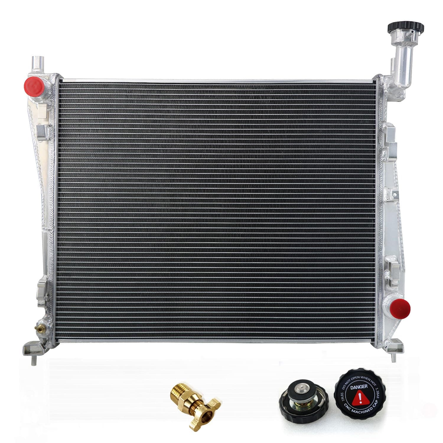 All Aluminum Radiator for 2011-2021 2012 2013 2014 2015 2016 2017 2018 2019 2020 Jeep Grand Cherokee Dodge Durango 3.6L V6 5.7L V8, 2 Row Core Cooing Radiators