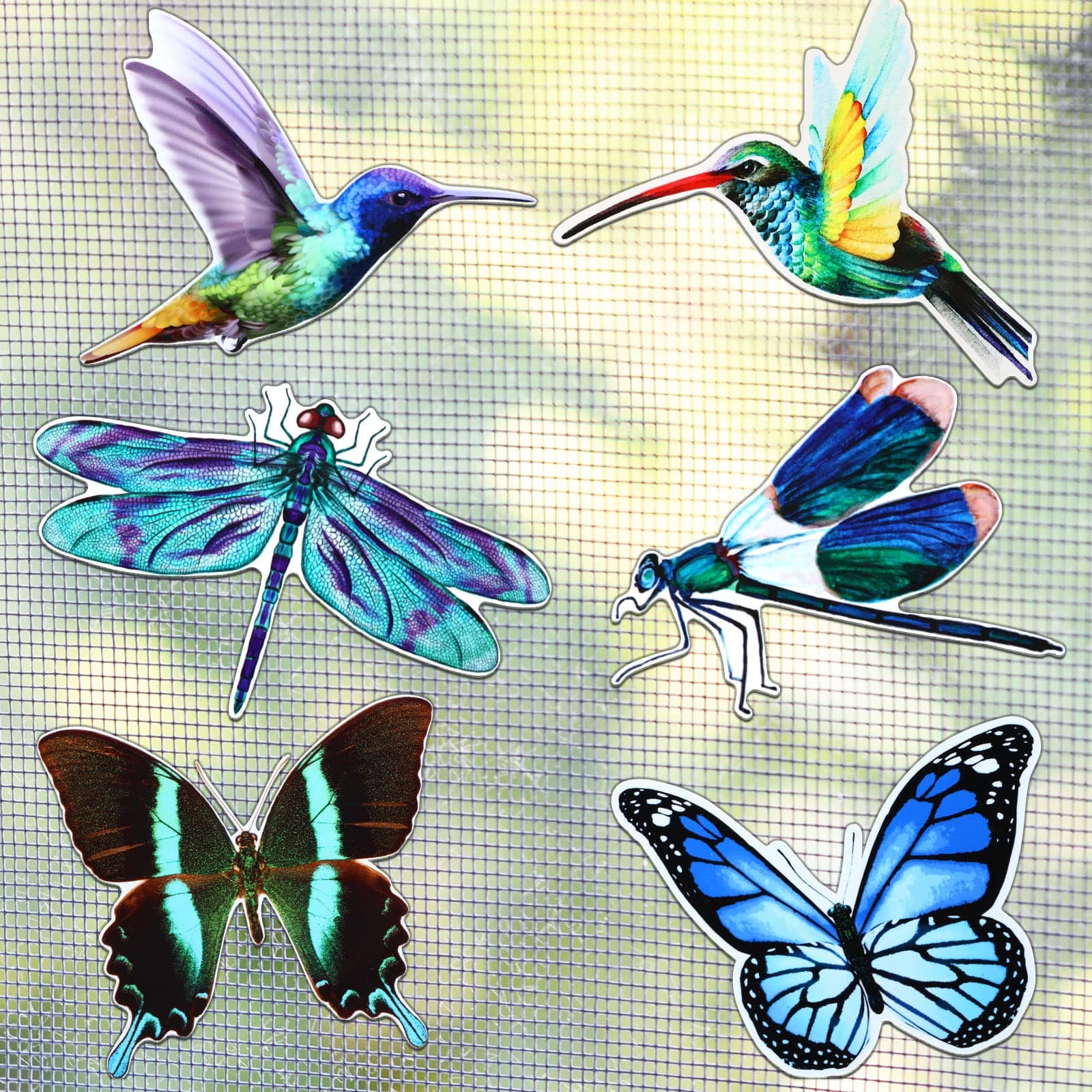 Konohan 12 Pcs Screen Door Magnets Butterfly Hummingbird Dragonfly Double Sided Flexible Decorative Retractable Protector Screen Magnetic Stickers Decals for Sliding Patio Door Gifts(Fresh Style)