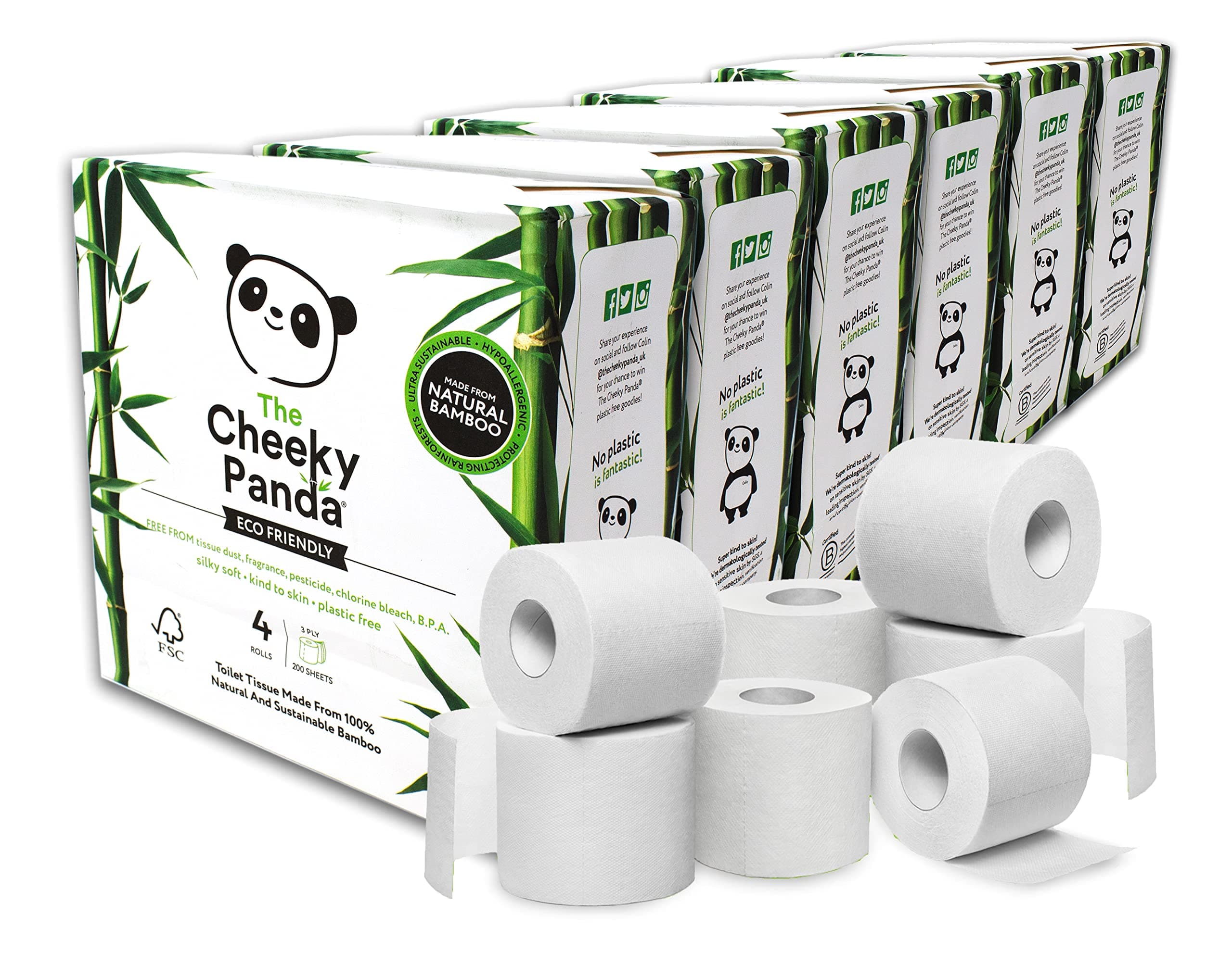 Limited Sustainable Bamboo Toilet Paper - 6 Packs of 4 Rolls - (24 Rolls in Total)