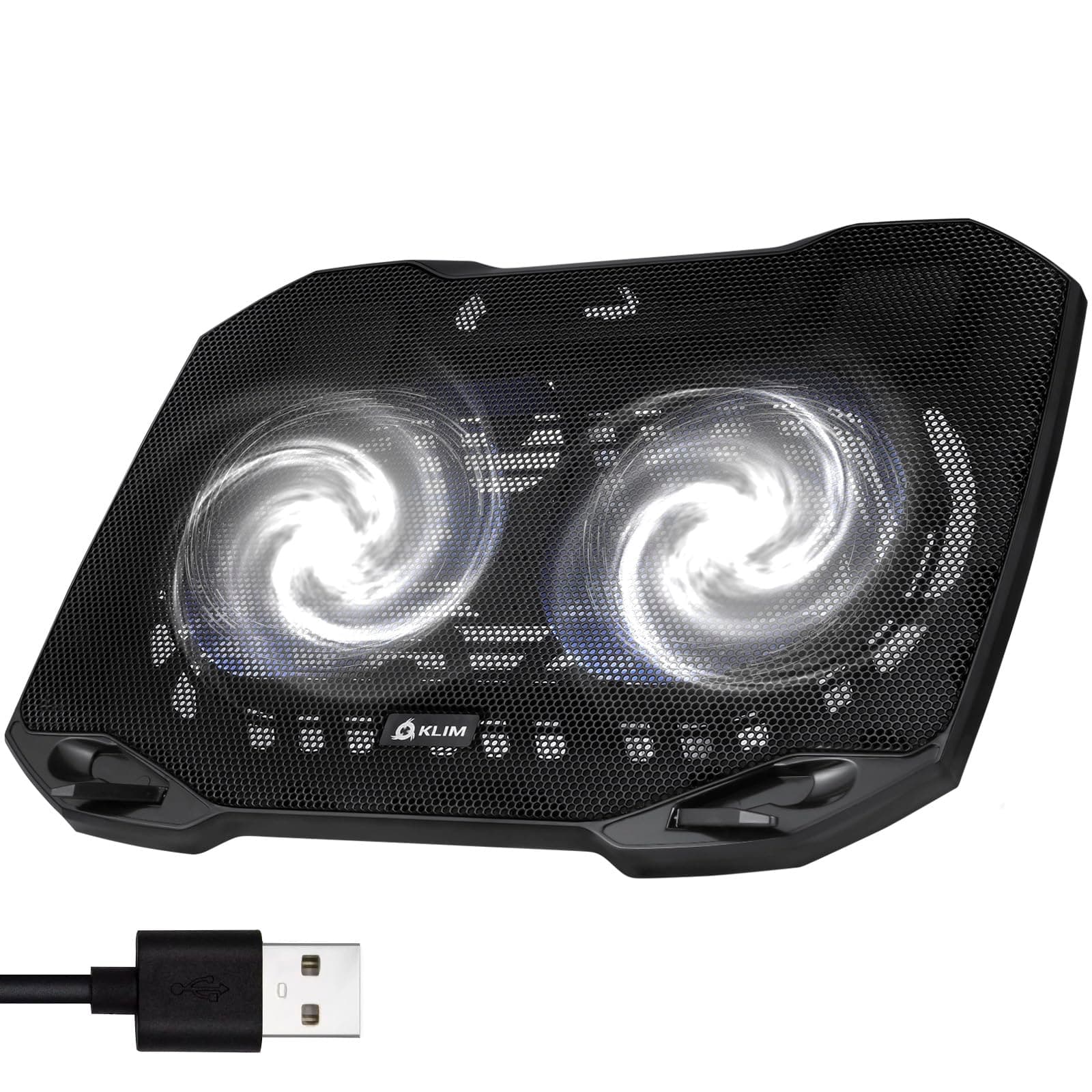 KLIM Pro - The Laptop Cooler for Professionals - Laptop PC Support - Easy to Carry - 10” to 15,6” - Extra USB Port - New 2022 Version - White