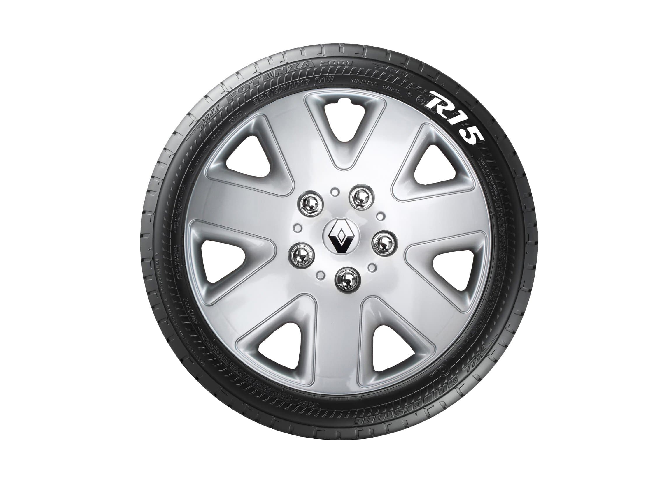 RENAULT CLIO SCENIC REPLICA 15 INCH WHEEL TRIMS SET OF 4 please check your wheel size before ordering