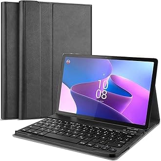 typecase Keyboard Case for Lenovo Tab P12 (12.7 Inch) with Pen Holder Slot, Mutiple Viewing Angle, Magnetically Detachable Wireless Bluetooth Keyboard with Smart Cover for TB-370FU (Black)