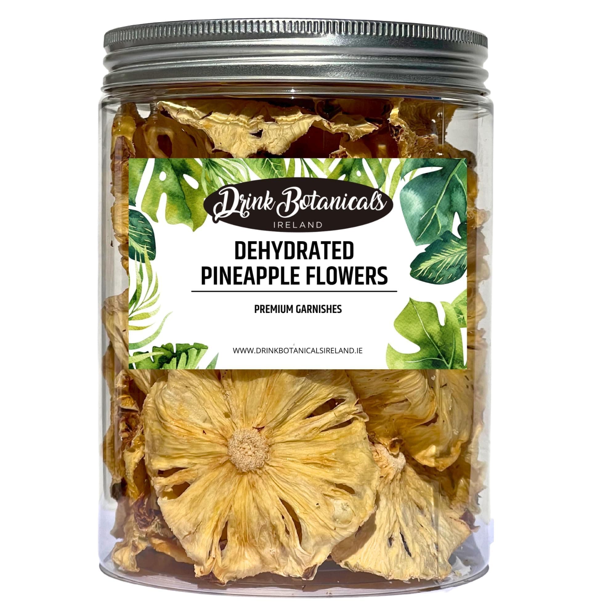 Dehydrated Dried Pineapple Flower Rings | 30+ Slices | 100% Natural | Dried Pineapples | No Sugar Added, Gluten Free| for Cocktails, Baking, Cakes, Snacking, Decoration | PET Jar | 150 Grams | 3.5 Oz