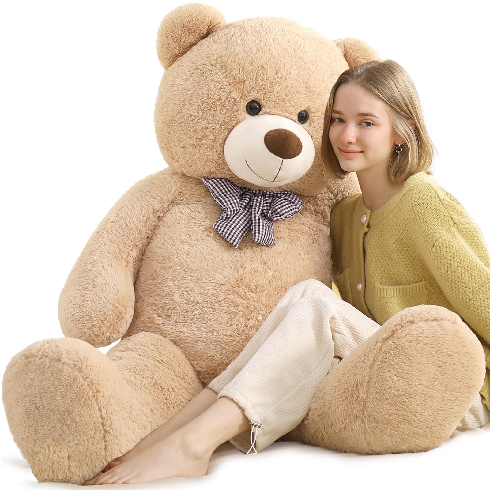 Giant Teddy Bear Plush Stuffed Animals for Girlfriend or Kids 47 Inch, (Light Brown)