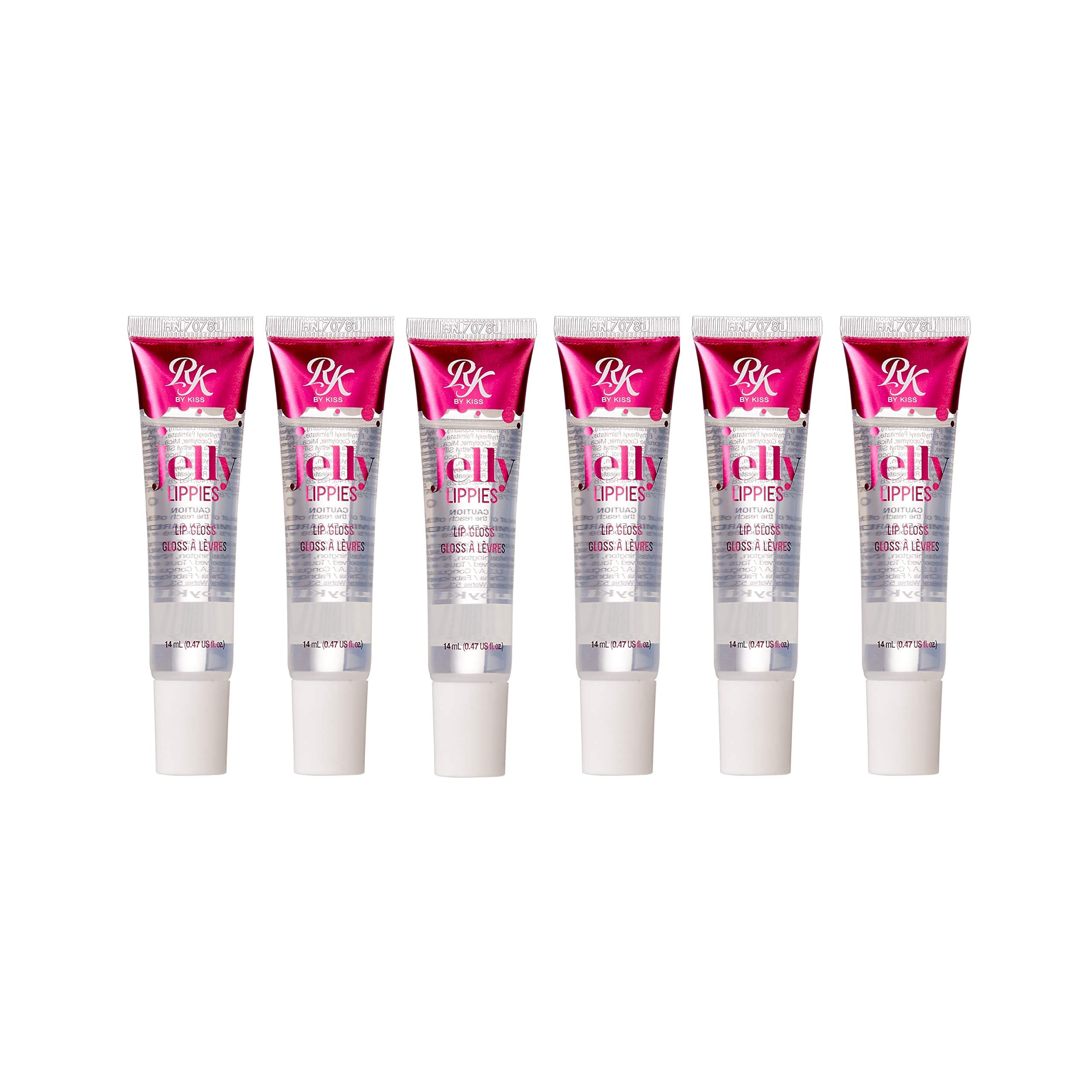6 PACK!! Ruby Kisses Jelly Lippies Lip Gloss 14mL /0.47 fl.oz. (RCLG01-Clear)