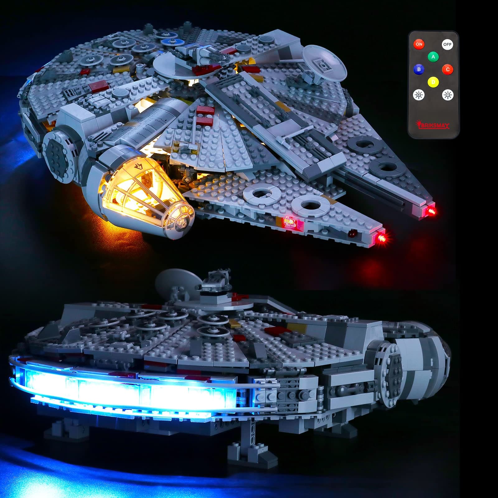 Led Lighting Kit with Multi-Function Sound Remote Control for Lego Star Wars Millennium Falcon,Compatible with Lego 75257 Building Blocks Model- Not Include The Lego Set