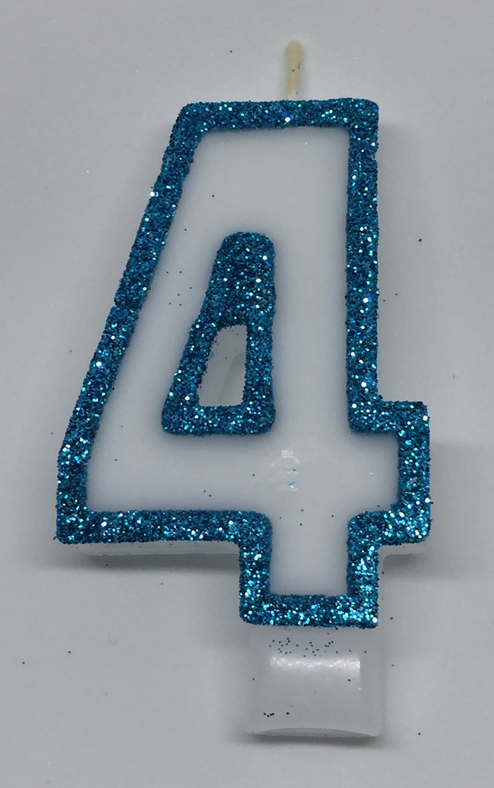 Wasiwax No (4) Birthday Candle - Frozen Blue Glitter - Browse Our Store and Choose Other Numbers